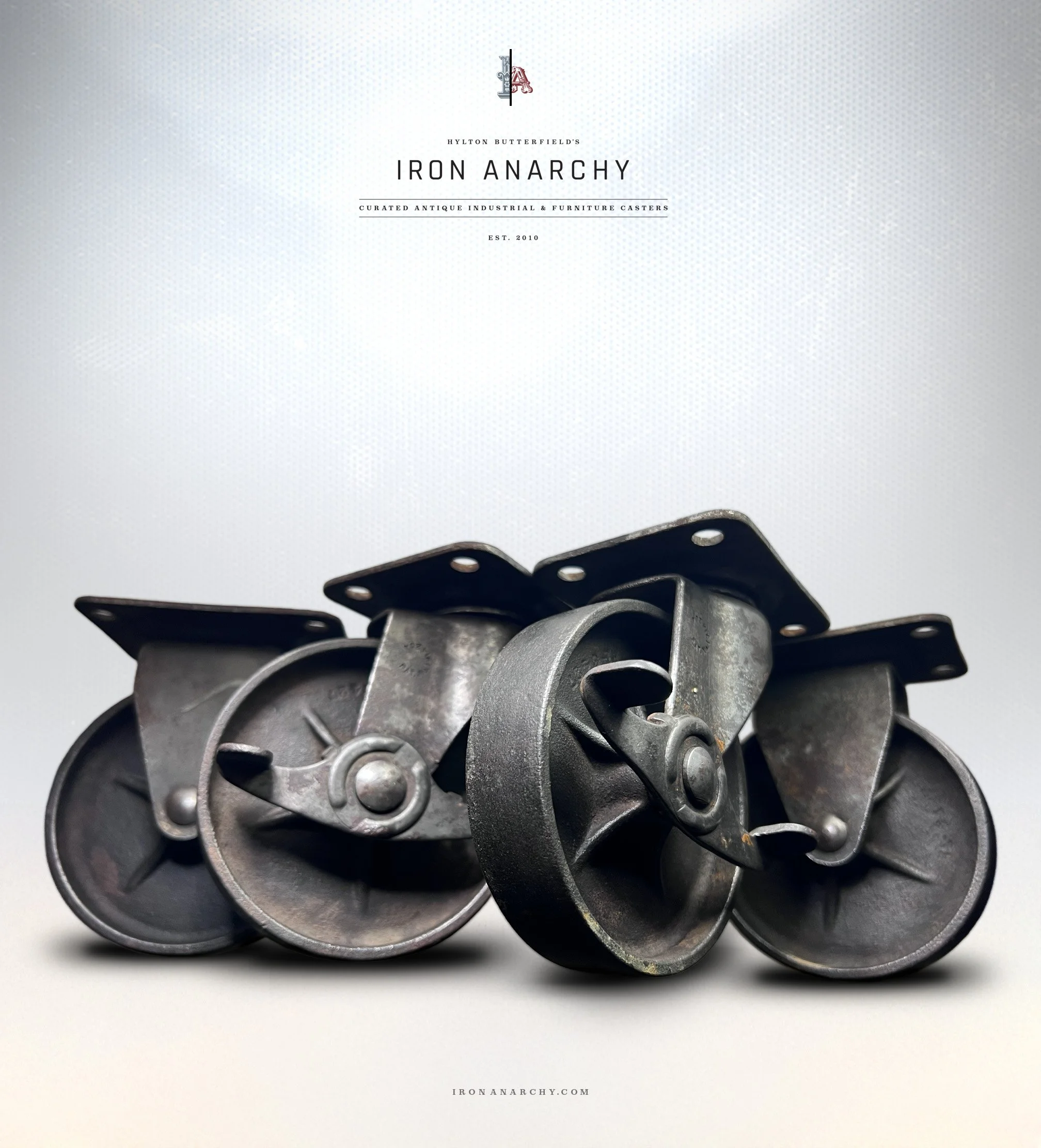 Vintage Industrial Furniture Casters With Brakes