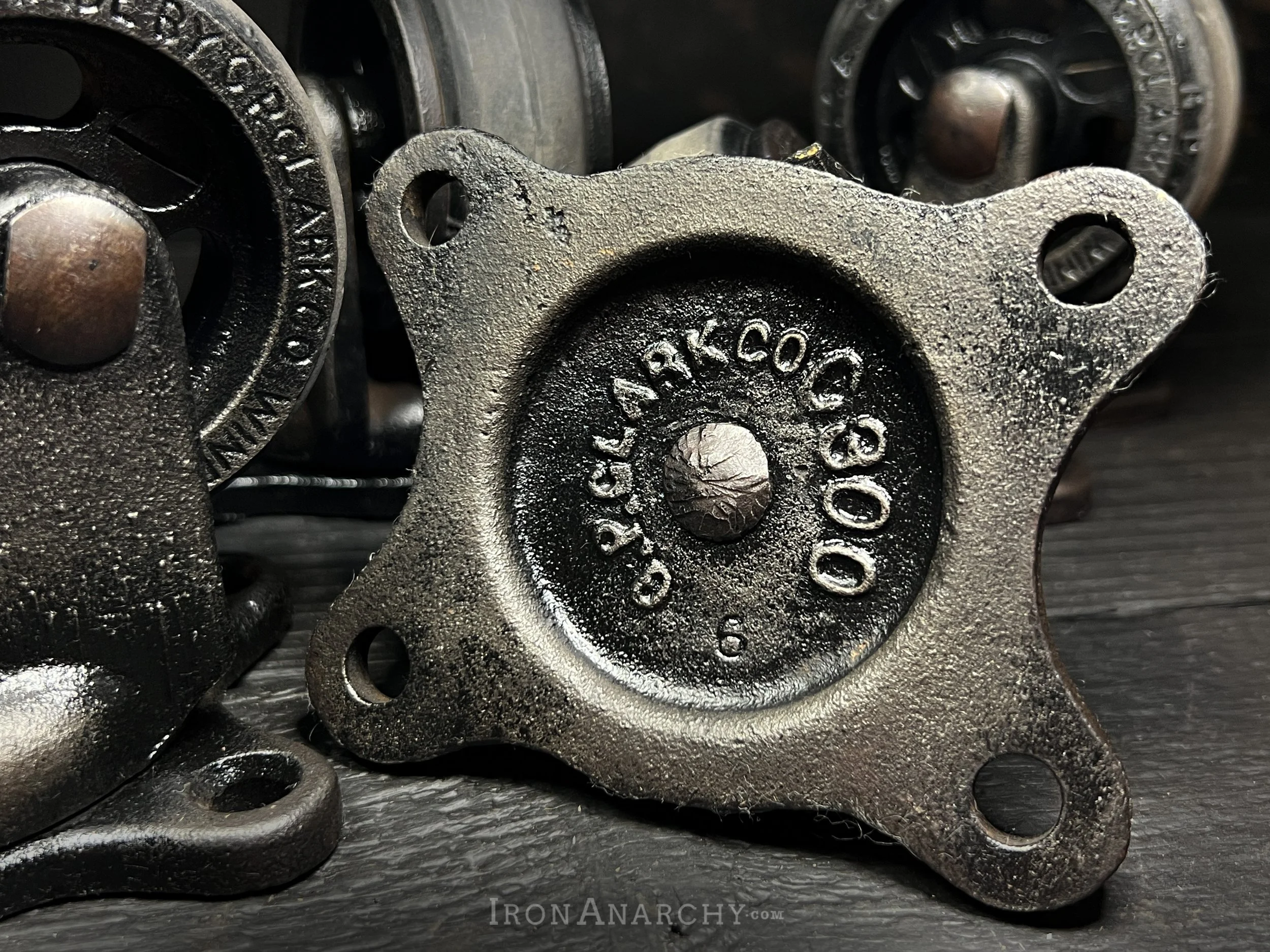Antique Industrial Black Casters, Clark 2e.jpg