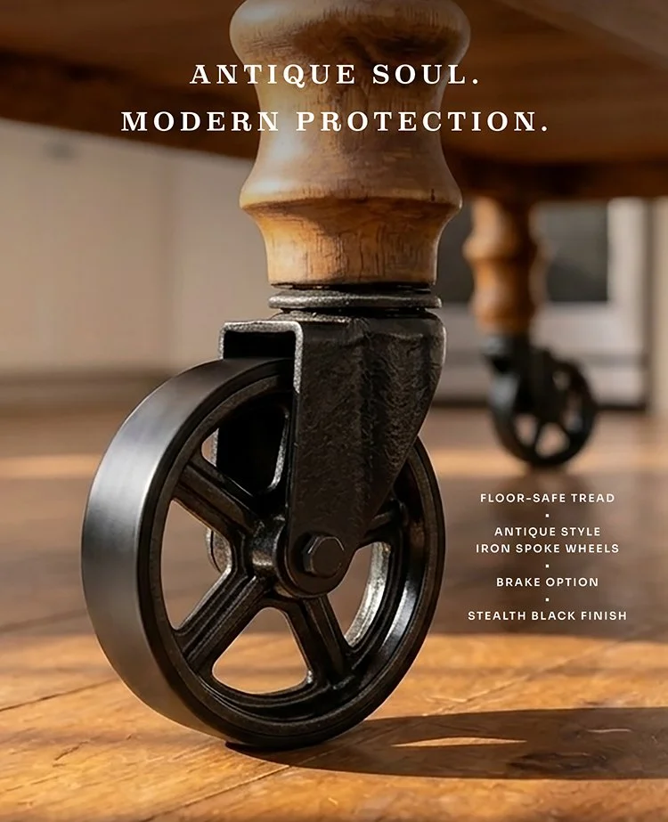 Velvet Titan floor-safe vintage industrial furniture casters