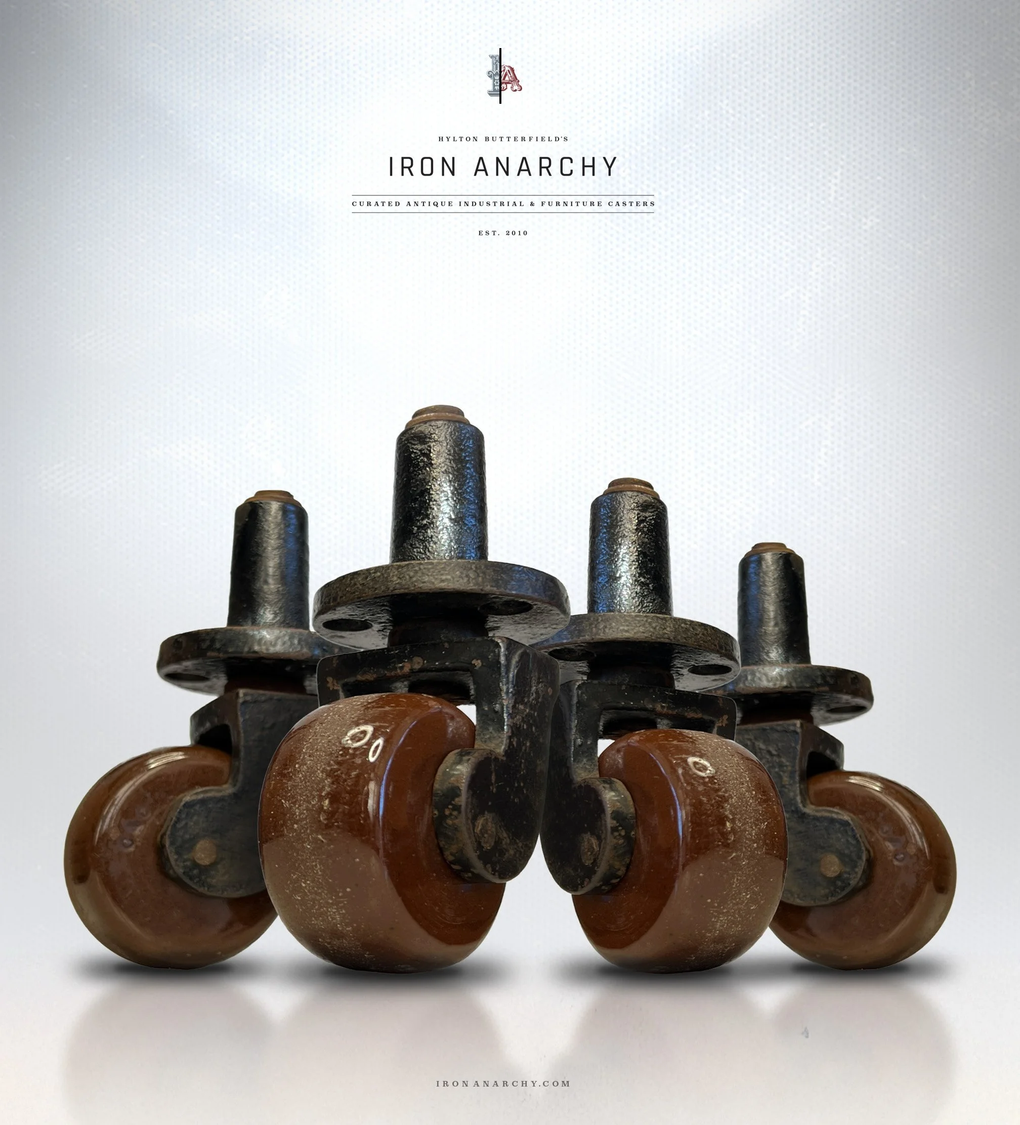 Antique Ceramic Wheel Furniture Stem Casters Large