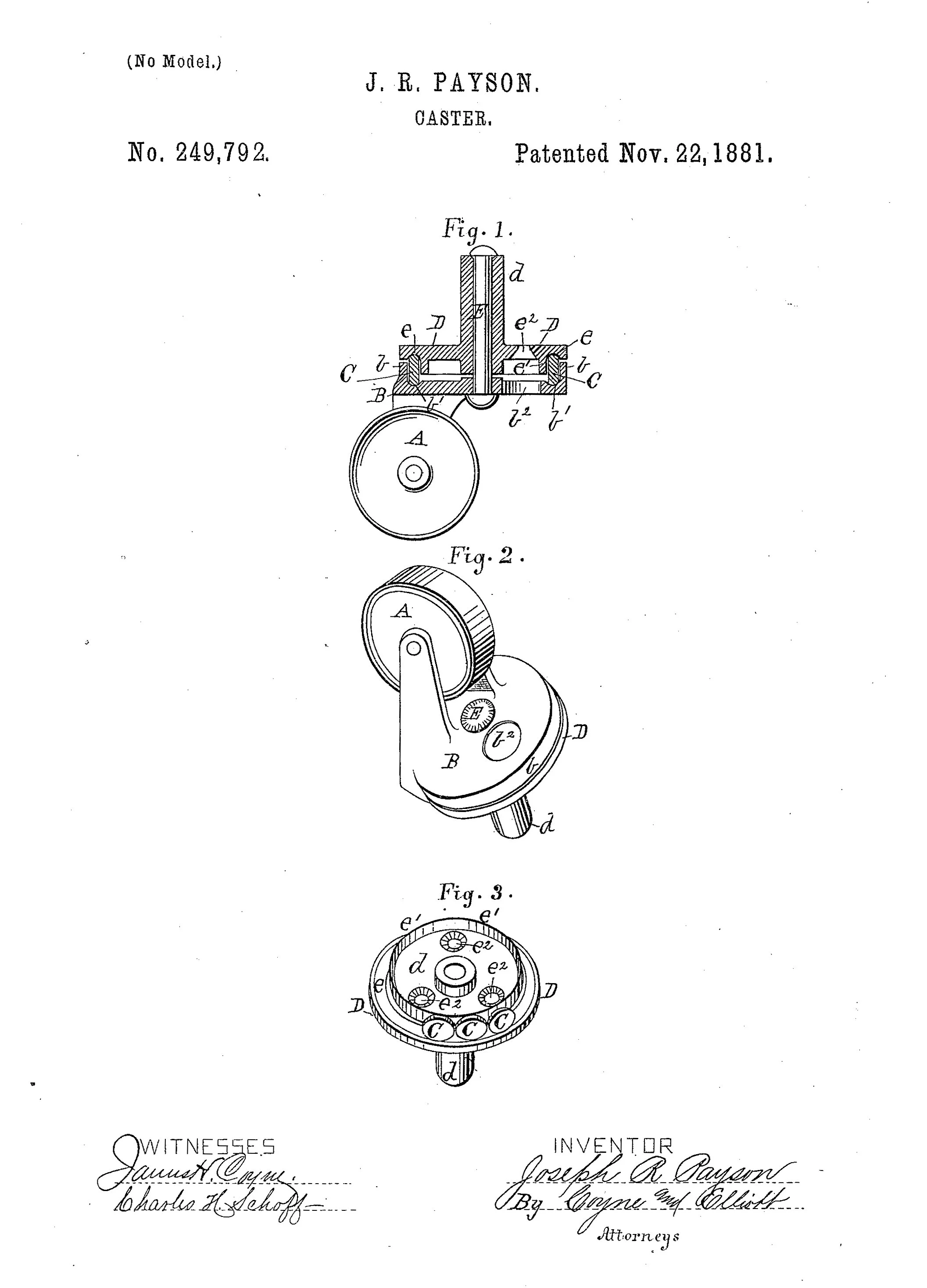Antique Industrial Furniture Stem Casters, Wood Wheels