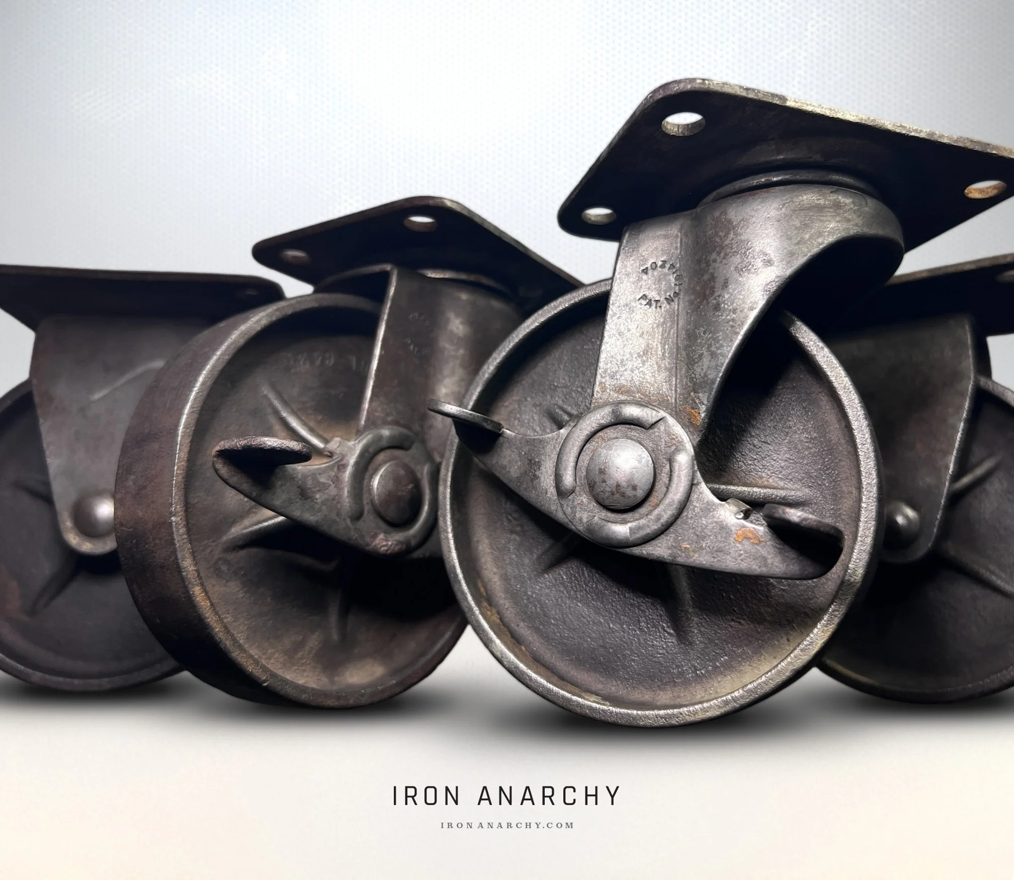 Vintage Industrial Furniture Casters With Brakes