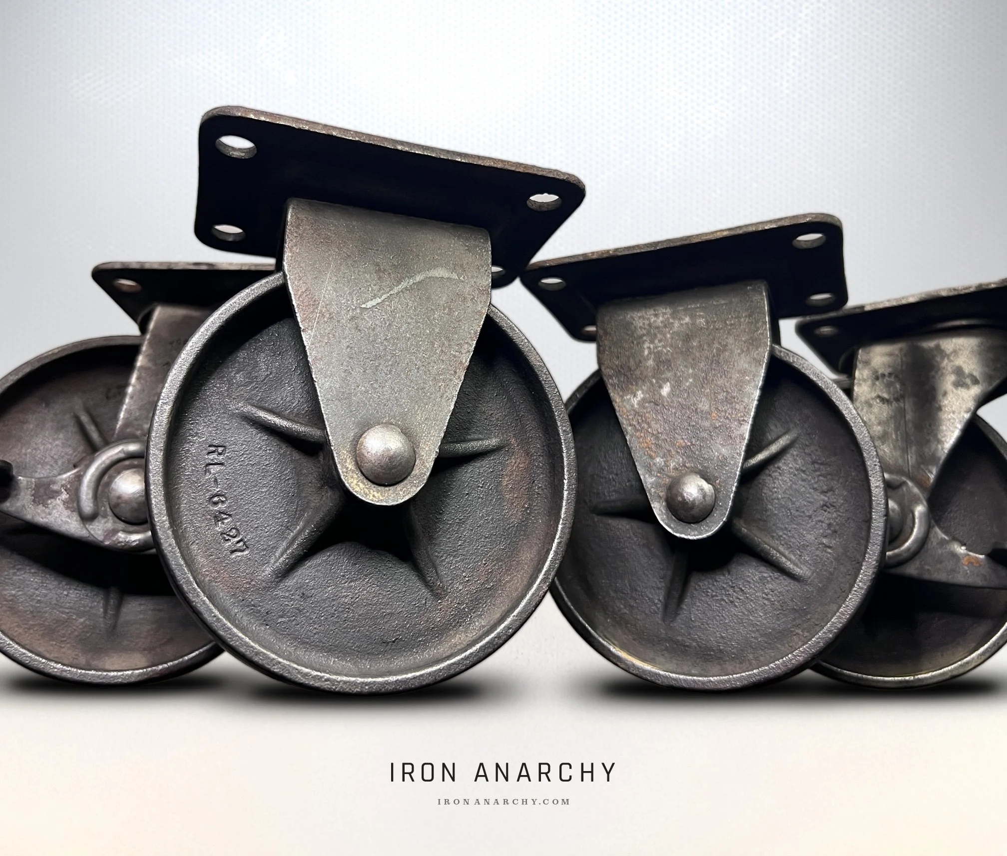 Vintage Industrial Furniture Casters With Brakes
