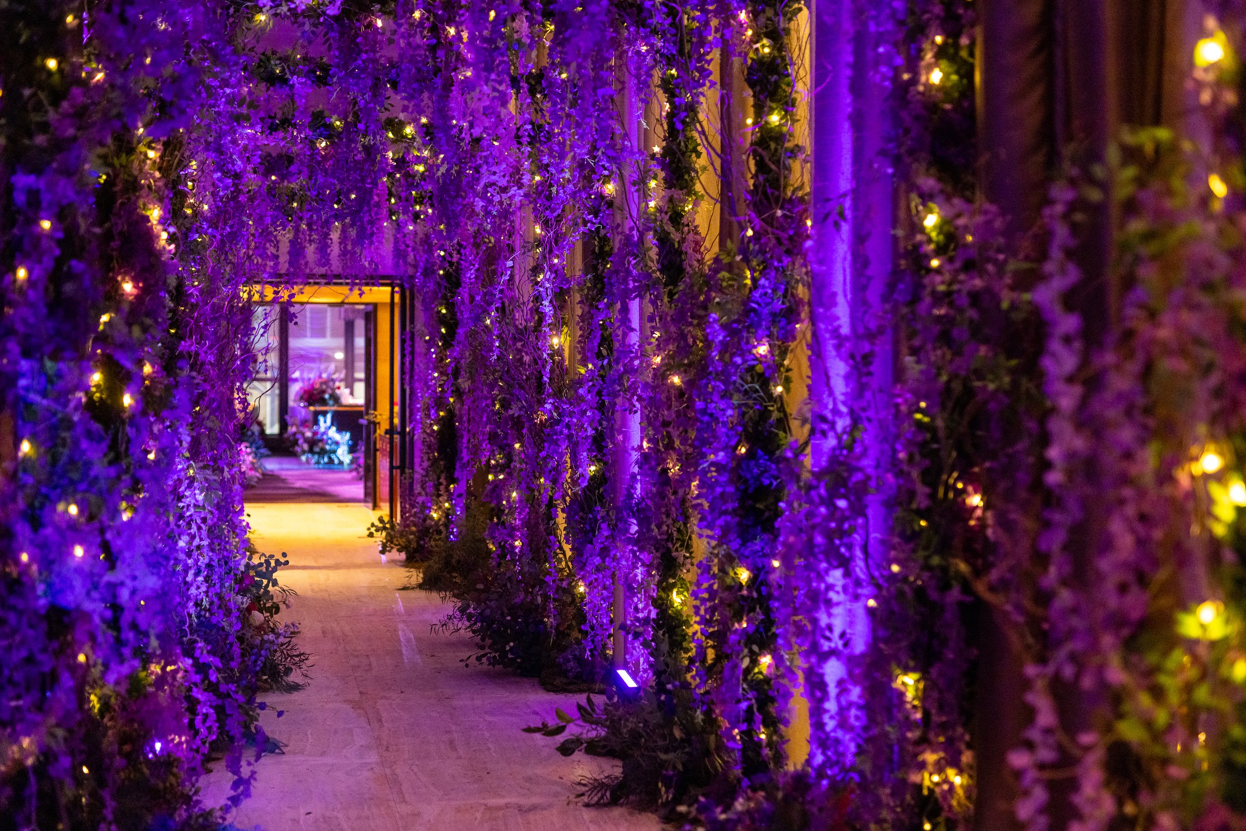 Long Hallway dripping in Flowers