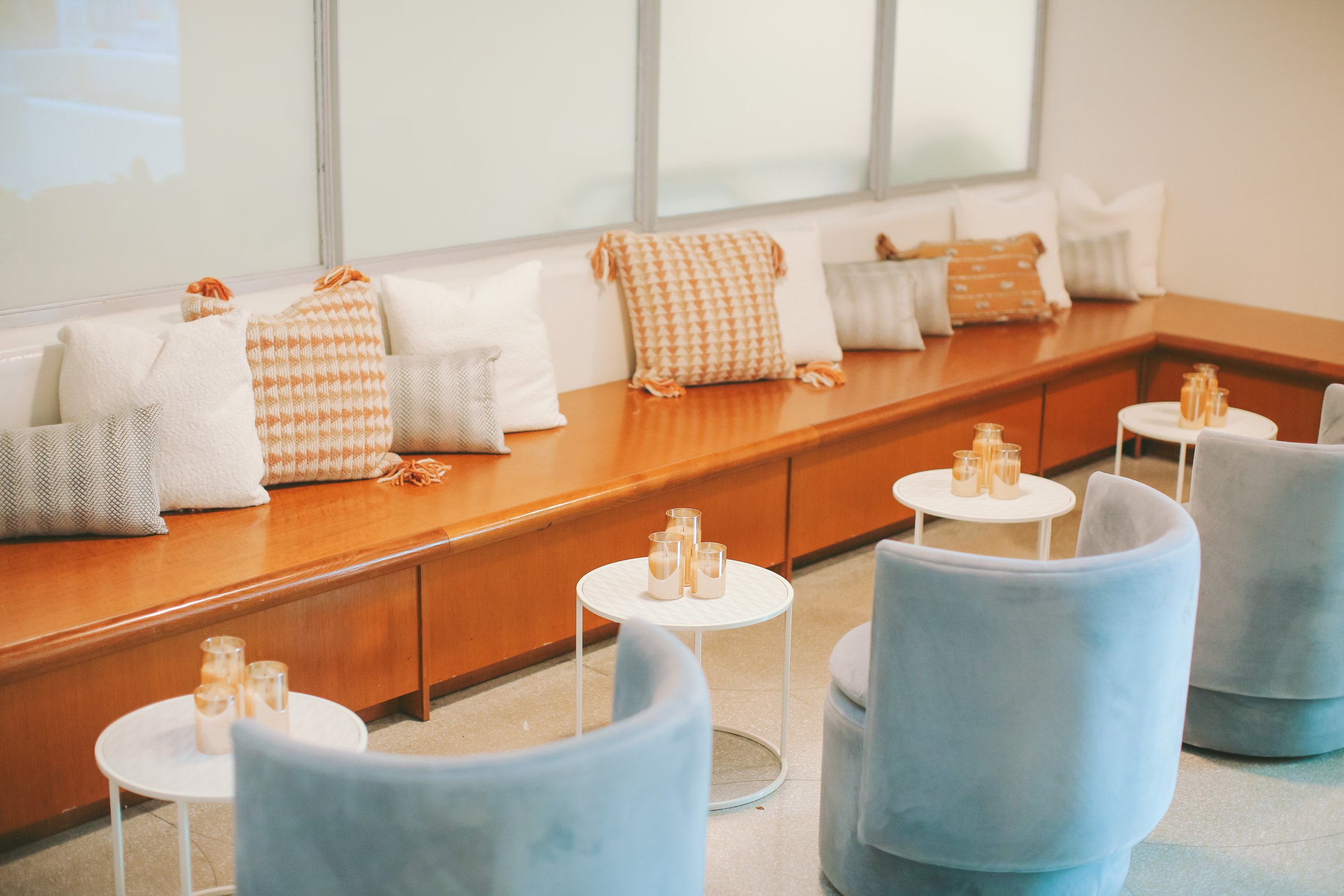 Blue chairs Lounge