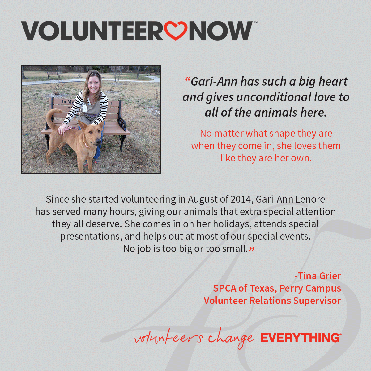 Gari-Ann Lenore: Animal Lover — VolunteerNow