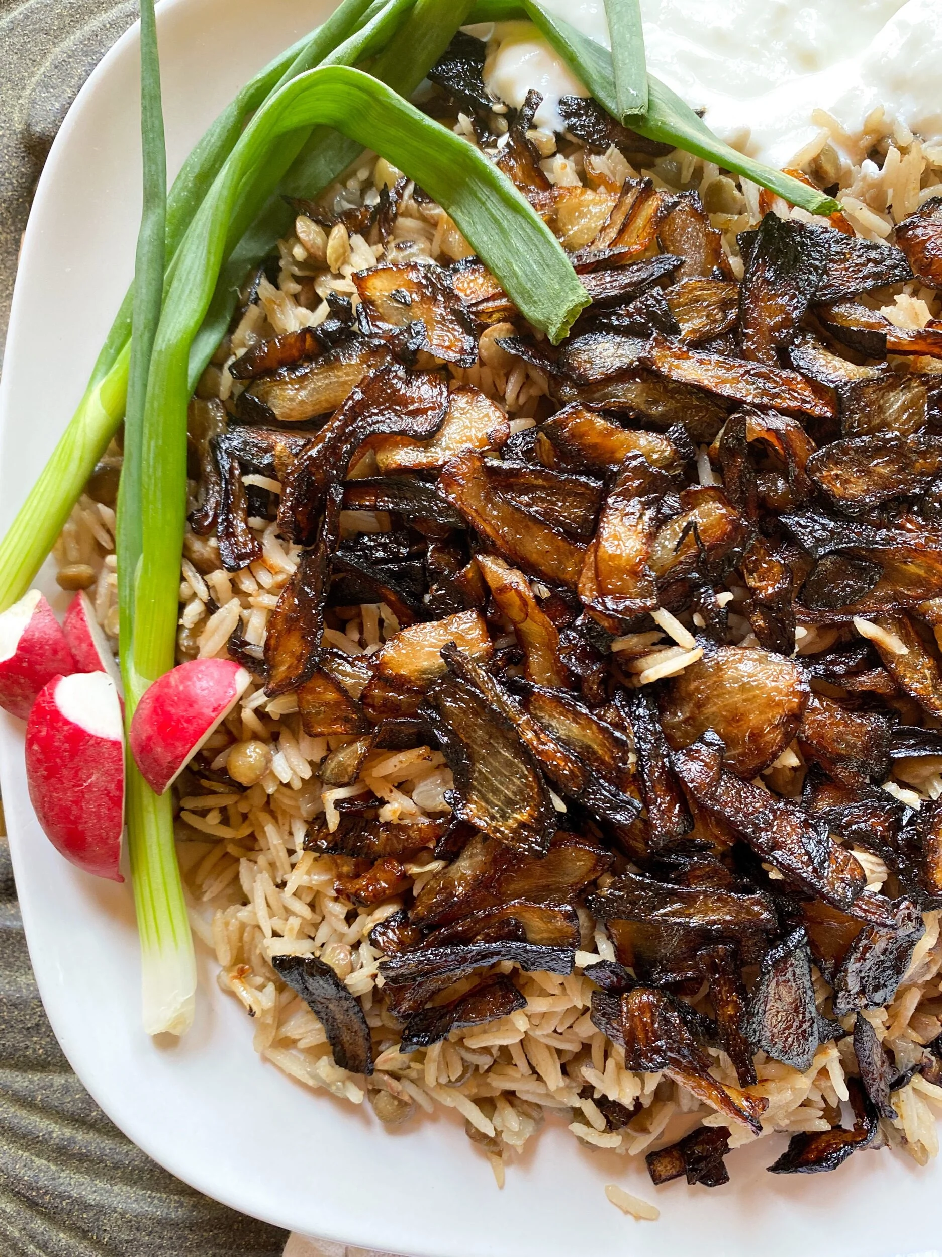 Mujadara- Lentil and Rice Pilaf [Mdardara]