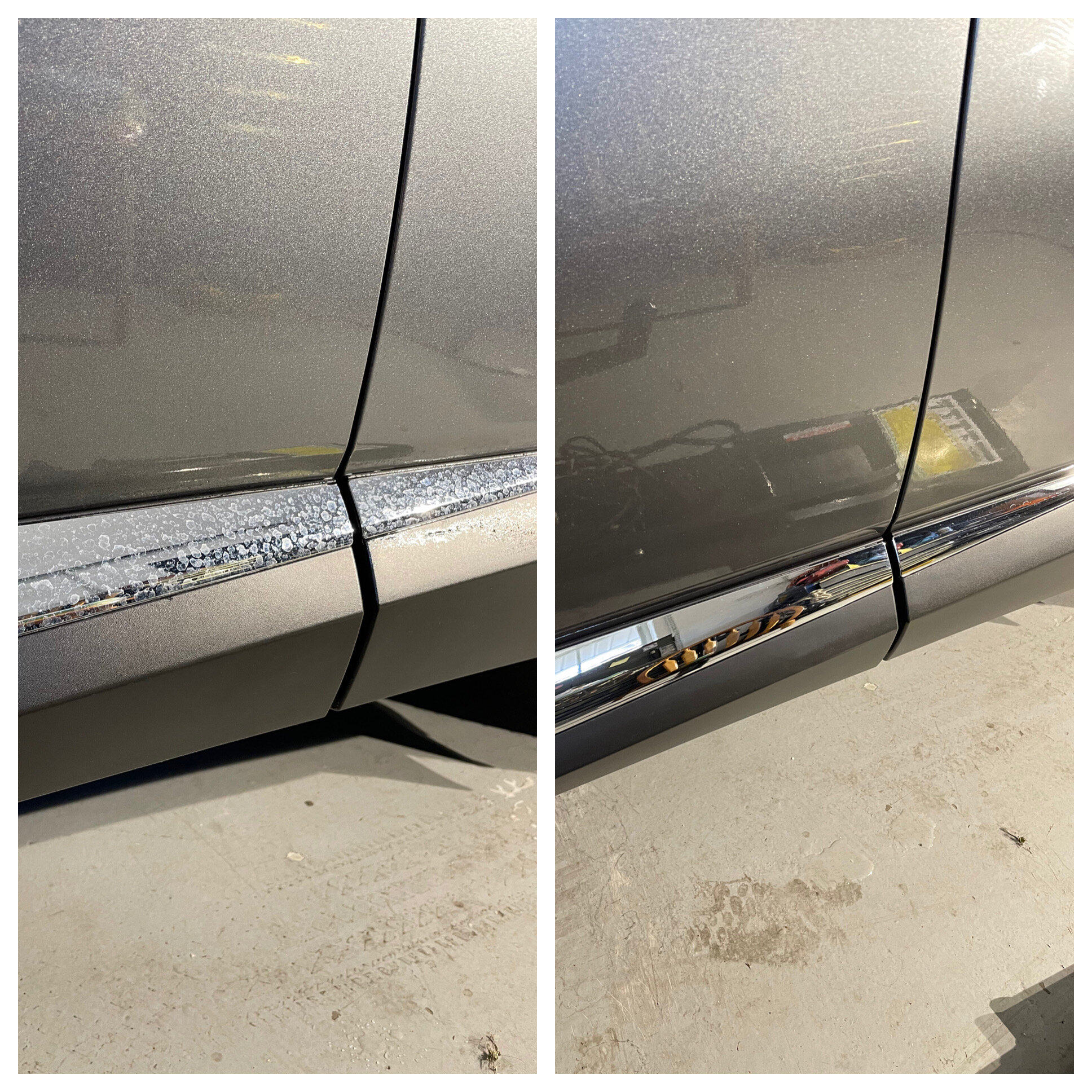 Before/After Water Spot Removal Detailing Service