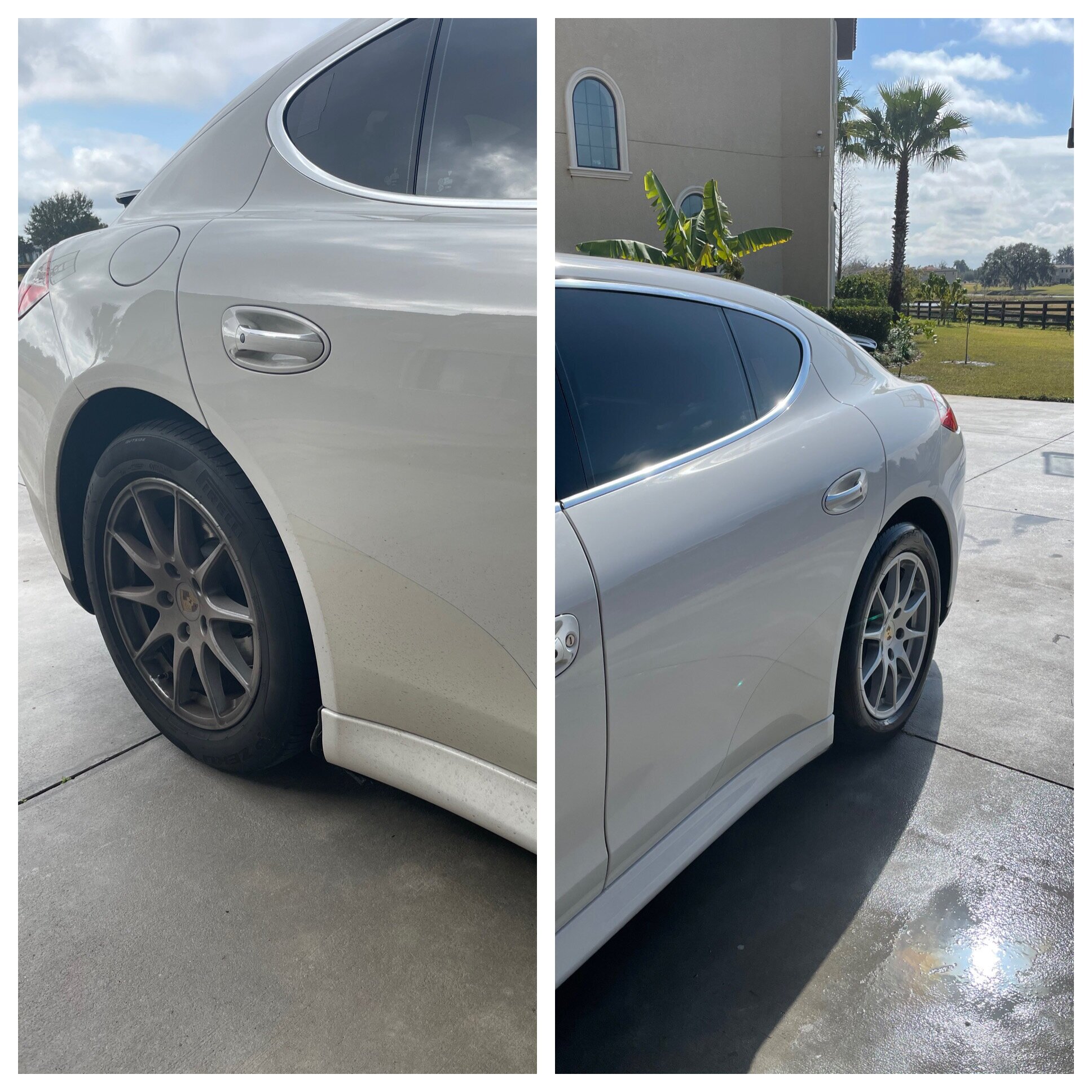 Before/After Auto Detailing Service on a Porsche