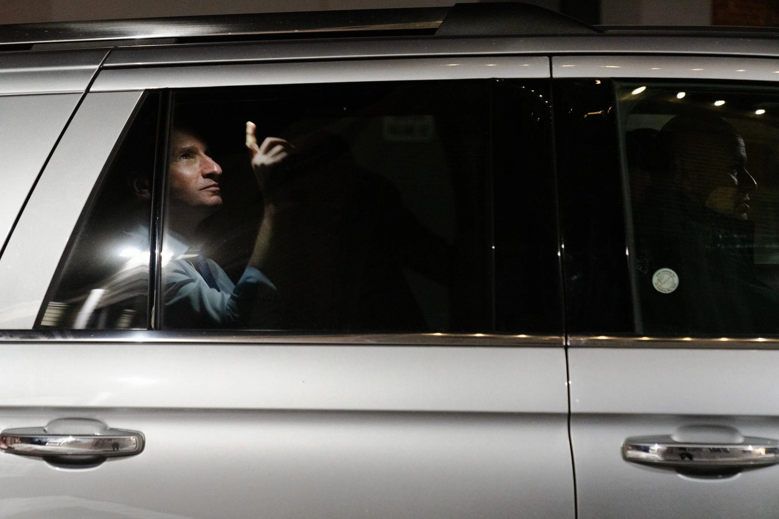  Congressman Dean Phillips leaves a campaign event at Brothers Cortado in Concord, NH on Jan. 19, 2024.  
