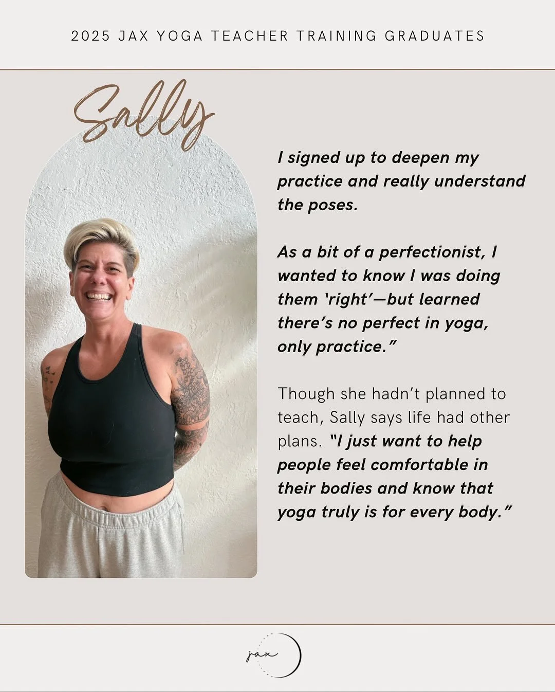 ✨ Yesterday wrapped up the 5th 200-Hour Yoga Teacher Training at Jax! ✨

Each group is so unique, and this one was filled with curiosity, heart, and so much growth &mdash; both on and off the mat. 💛

From deepening personal practice to finding their
