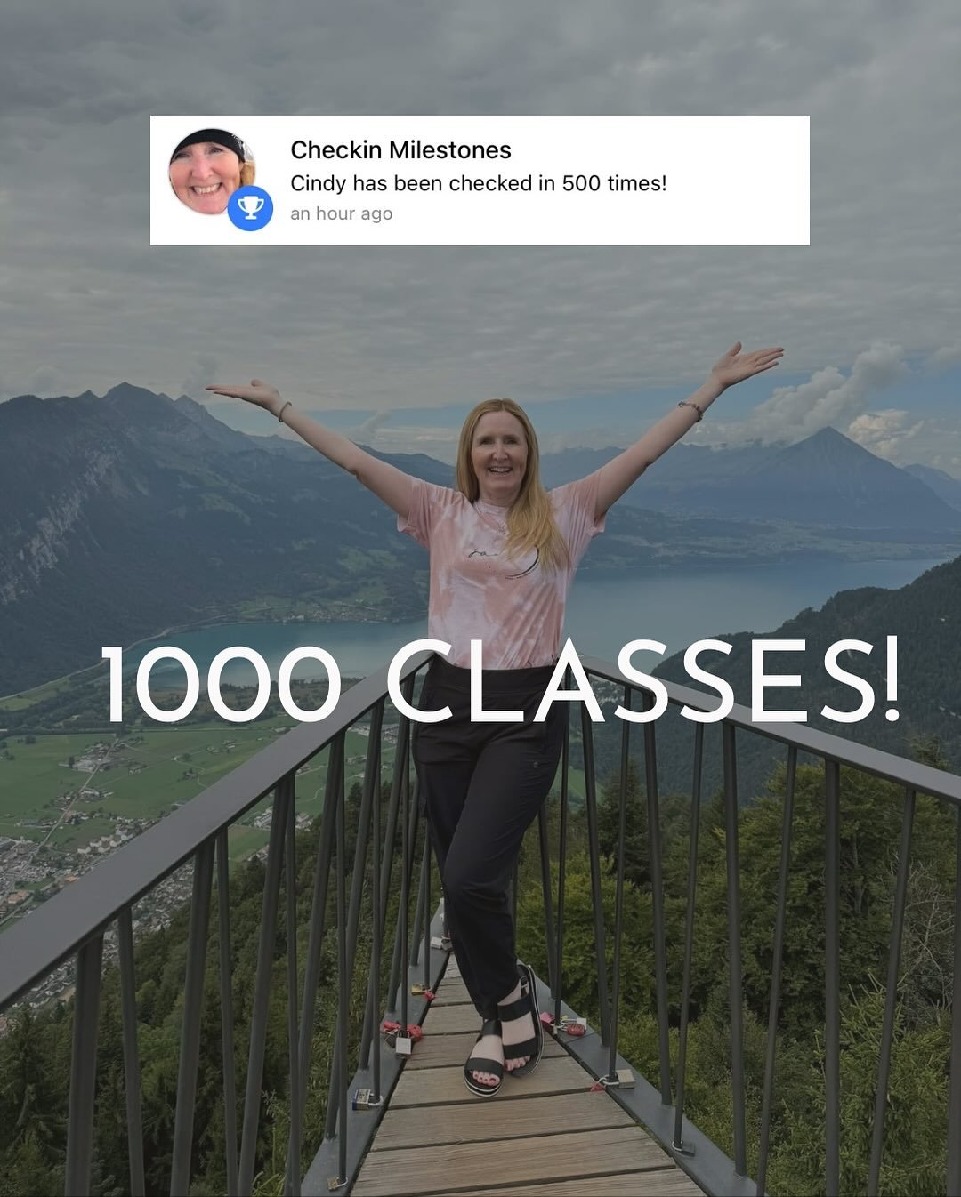 ✨ 1000+ CLASSES ✨

Yesterday we realized something incredible! Cindy has officially hit over 1000 classes at Jax! 🥳

Our FitDEGREE software says 500 check-ins (but we&rsquo;ve only had this software since 2022) and we found this old post from 2021 c