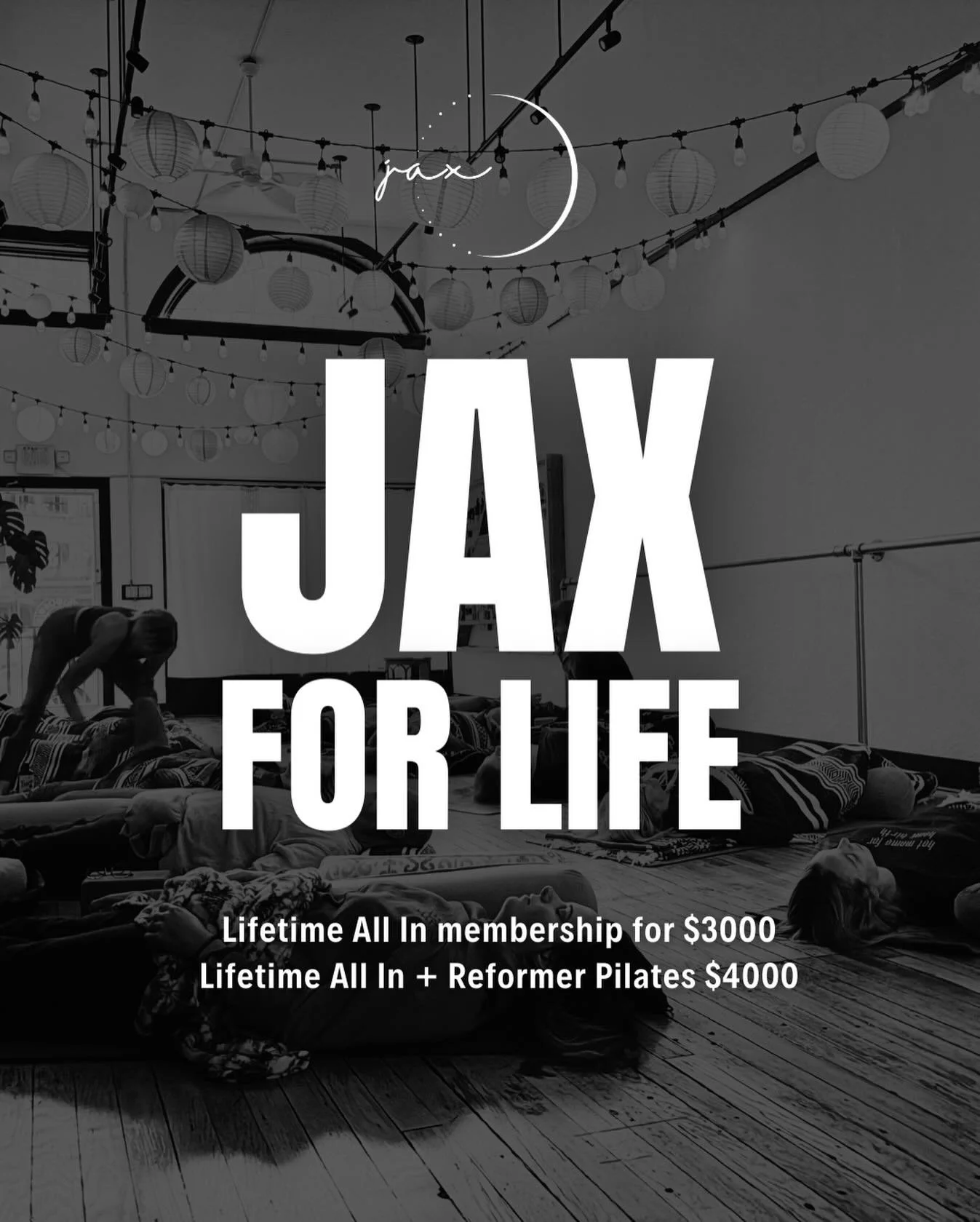 This week&rsquo;s holiday offer at Jax is a big one. We are releasing two once in a lifetime memberships for the student who knows they are truly a life-er with us.

Option one is a lifetime Jax membership for 3000.
Option two is a lifetime Jax membe