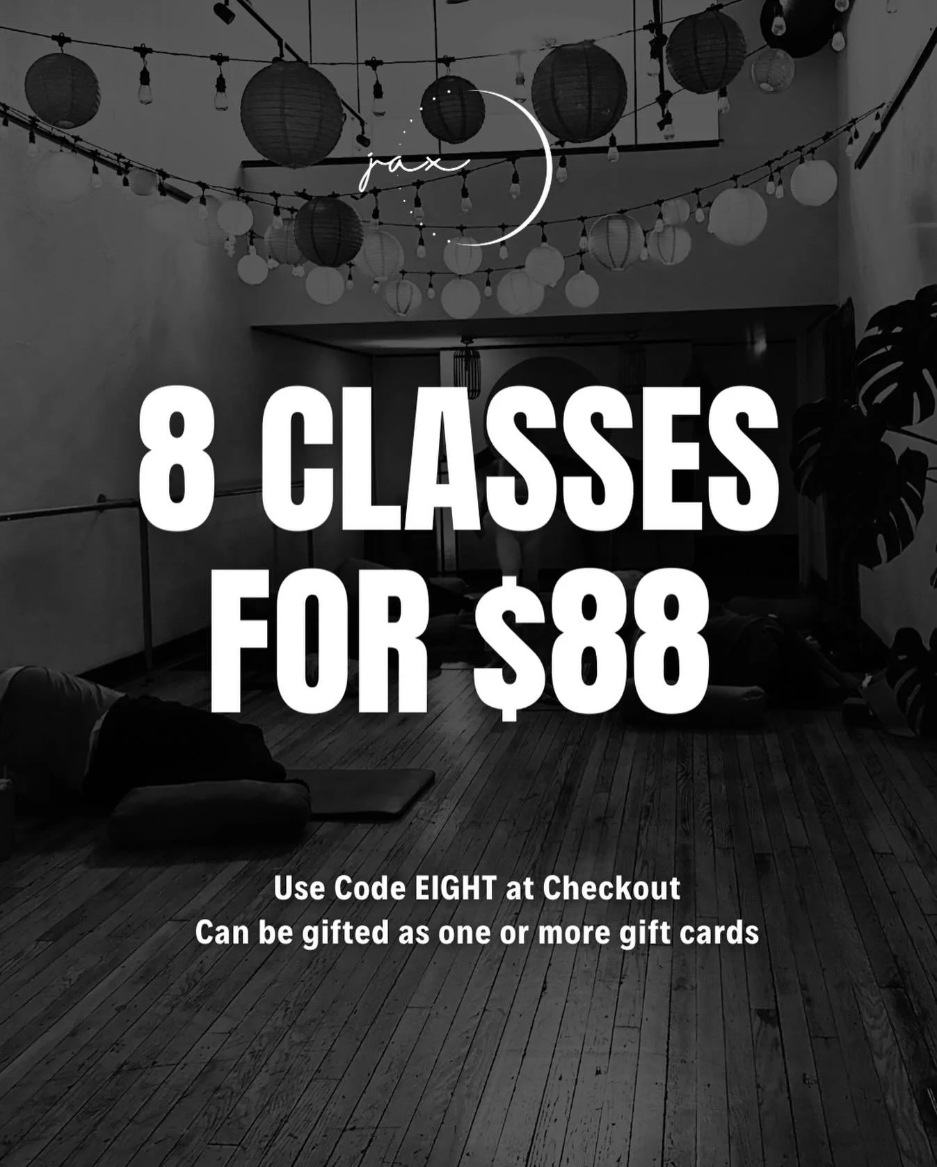 ✨ This Week&rsquo;s Holiday Sale: 8 Classes for $88 ✨

Give yourself or someone you love the gift of movement, grounding, and community this season. For one week only, you can grab 8 classes for just $88 using code EIGHT at checkout.

This pass can b