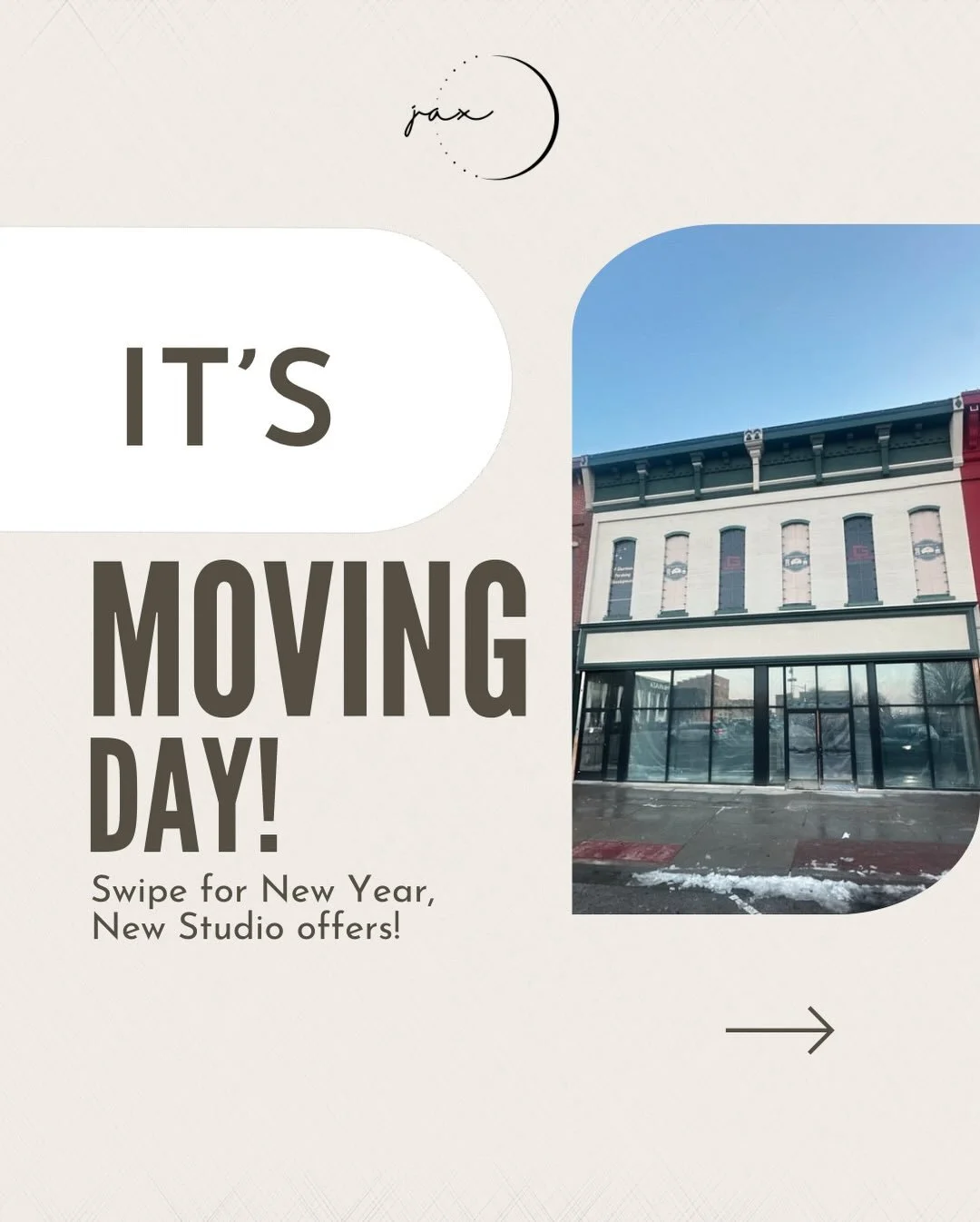 It&rsquo;s moving day at Jax 🤍
New year, new space, and some really special ways to join us.

Swipe through to see our New Year offers as we open the doors to our new yoga, Pilates, and wellness home. Whether you&rsquo;re brand new, coming back afte