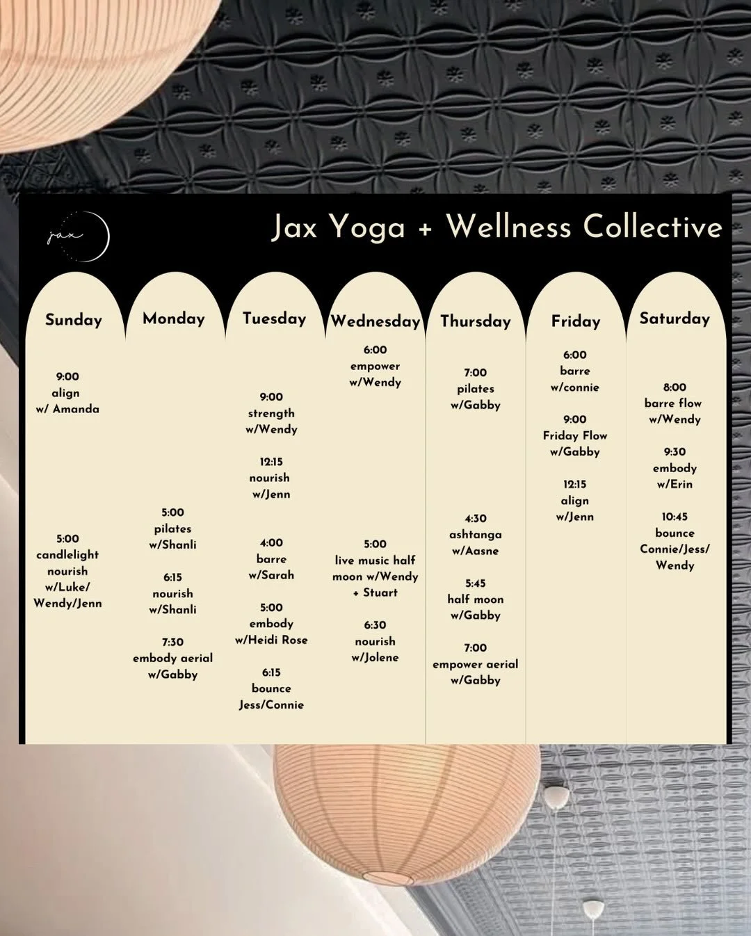 Winter schedule is LIVE! 

Swipe for class descriptions.

Payment options include:
Drop ins $22
5 for $99
10 for $155

Or
The Weekly Ritual Once a Week Membership ($66/month or $660/year)
The All In Unlimited Membership ($111/month or $1100/year)

Ou