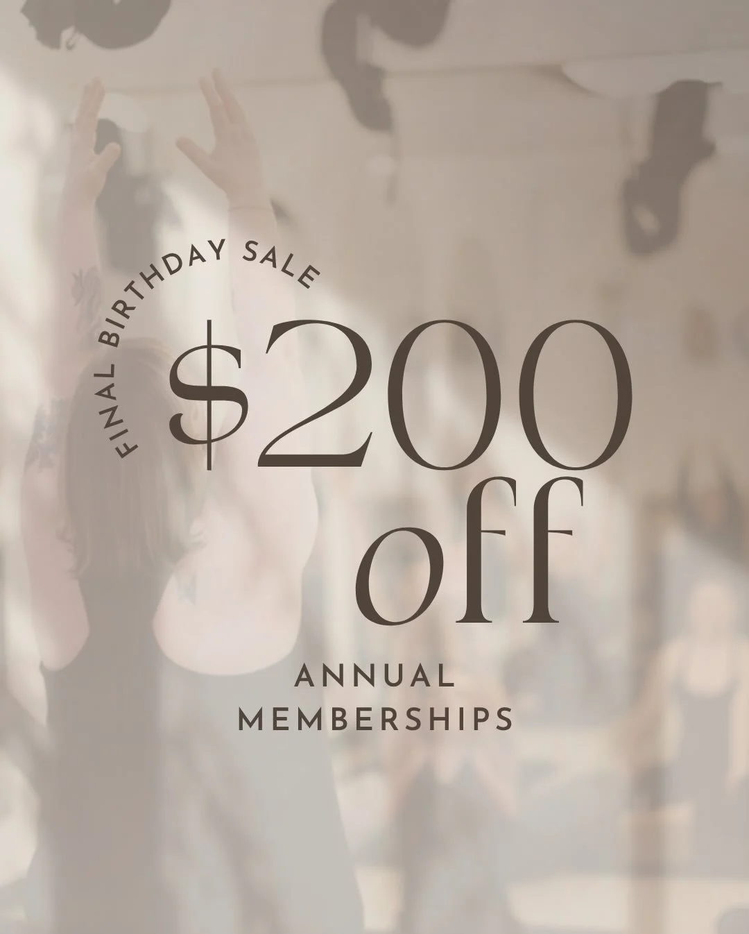 We don&rsquo;t do this often&hellip;but it&rsquo;s the end of our birthday month and we always like to close it out with our best offer of the year!

$200 off annual memberships
now through Thursday only

This is for the ones who have been coming, th