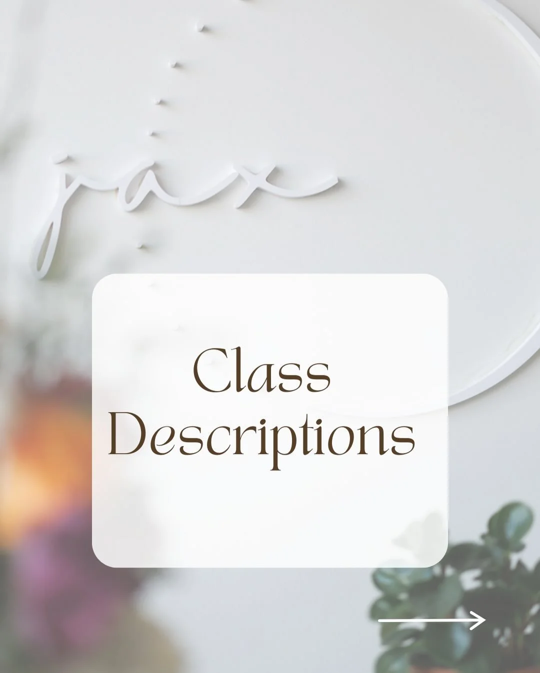 Swipe through to read the descriptions of every class on our schedule. We offer over 40 classes a week- find the one that&rsquo;s right for you 🫶🏼