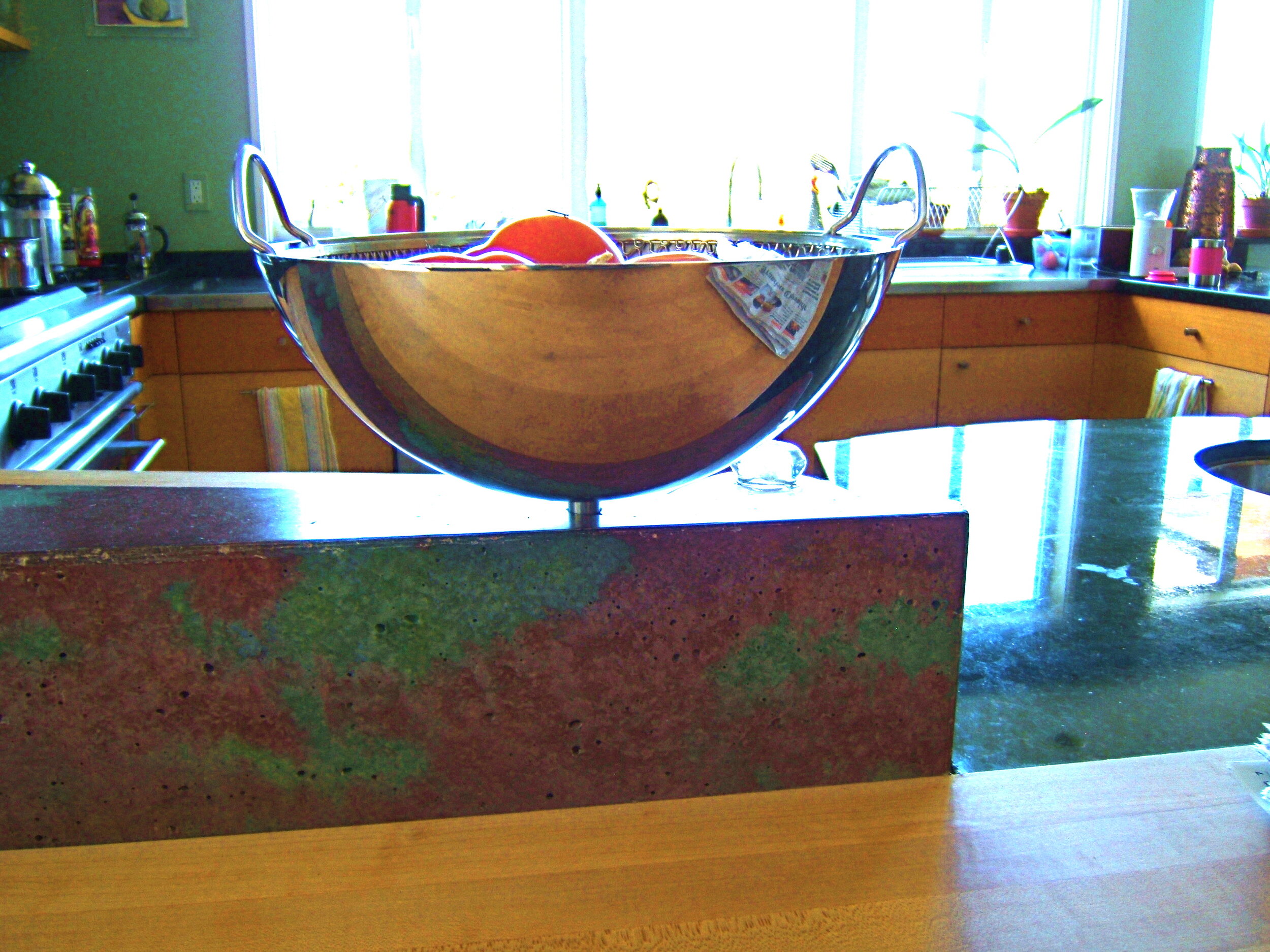 Allessi Fruit Bowl at the Kitchen peninsula counter
