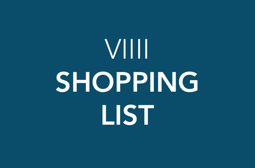 Shopping list for the cleanse