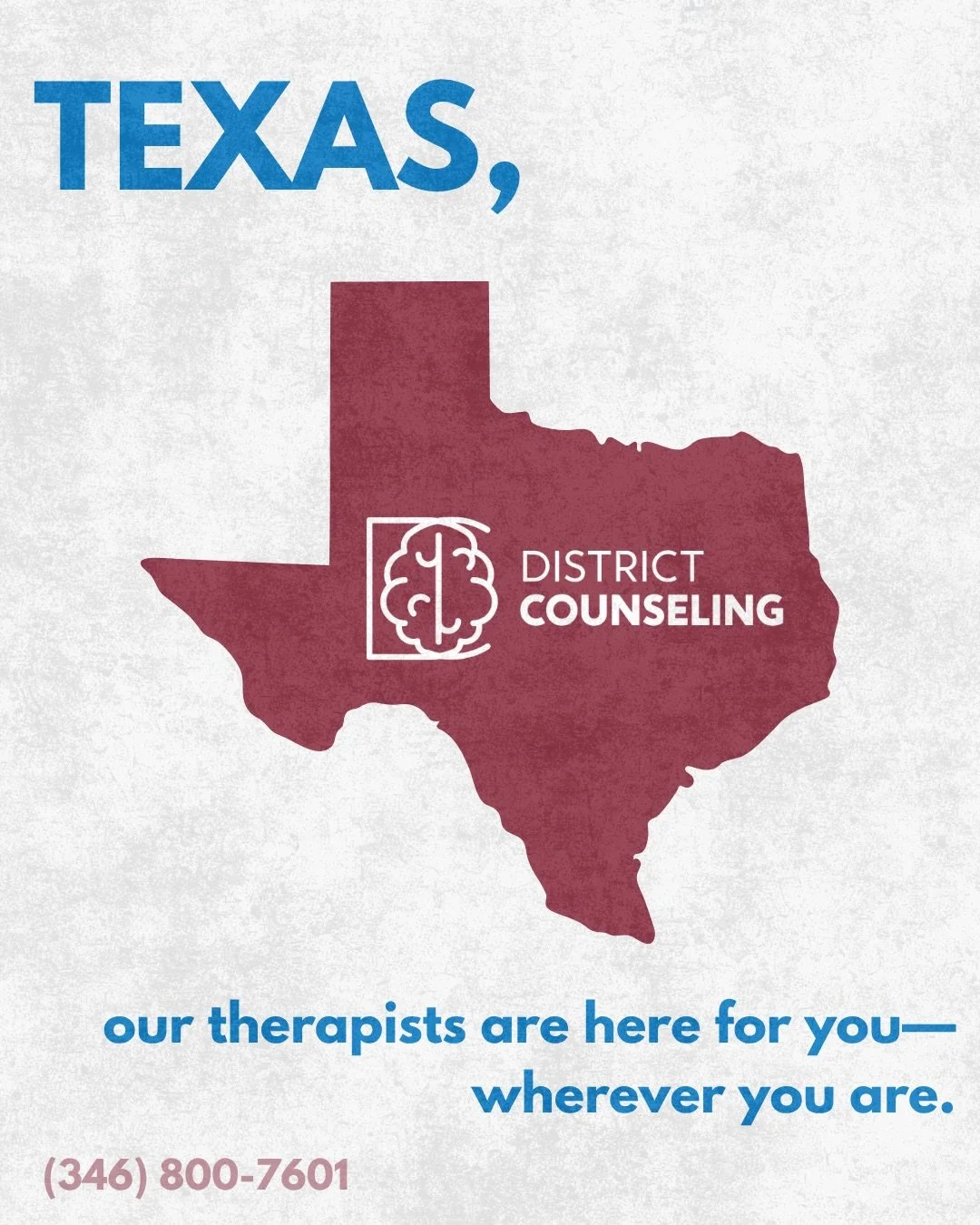 Mental health support is closer than you think. 💙 

With 15+ locations across Houston, Austin, and Dallas, plus telehealth available throughout Texas, our team is here to help you navigate life&rsquo;s challenges with compassionate, professional car