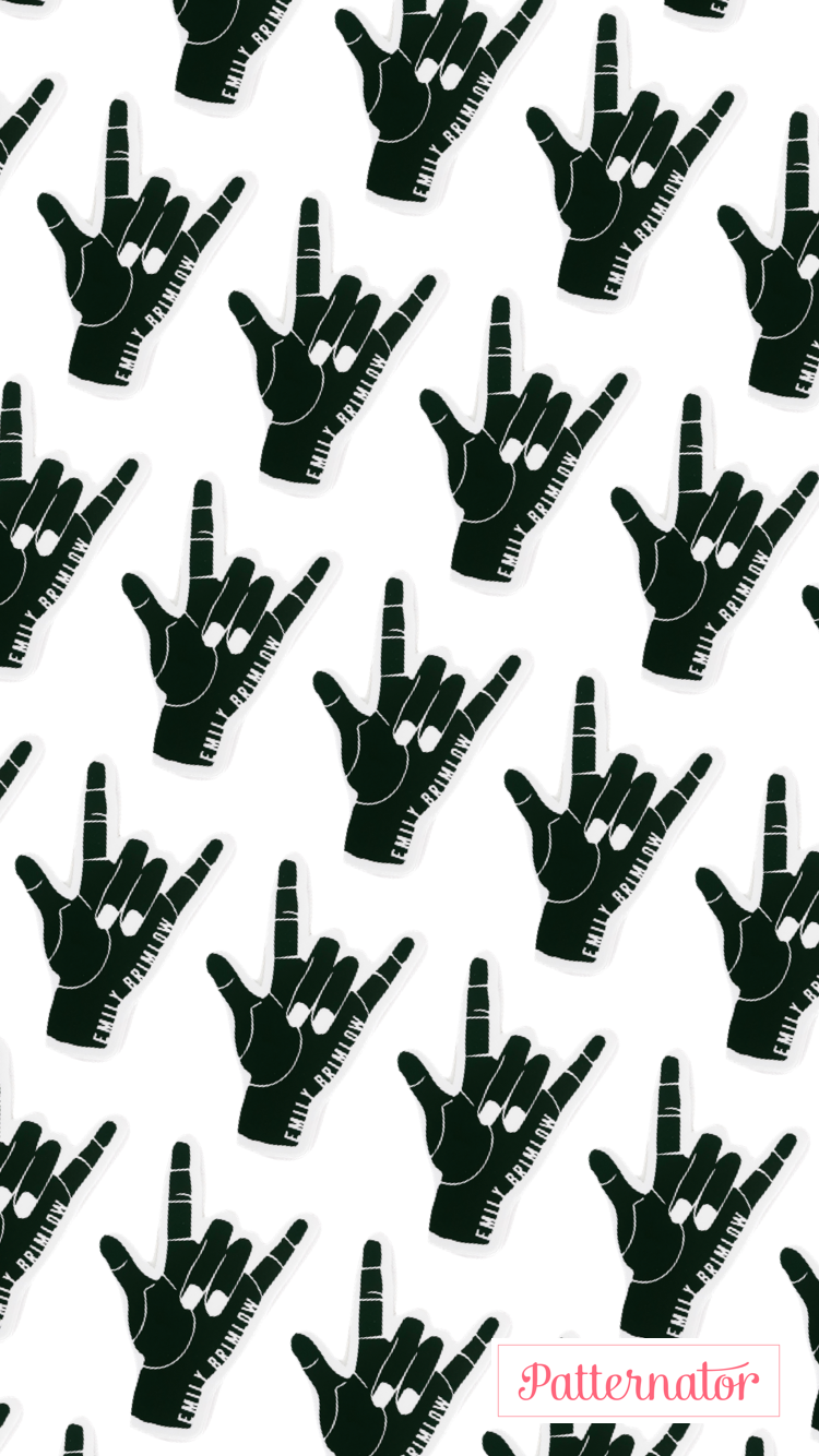Sticker : Emily Brimlow Hand (Black and White)