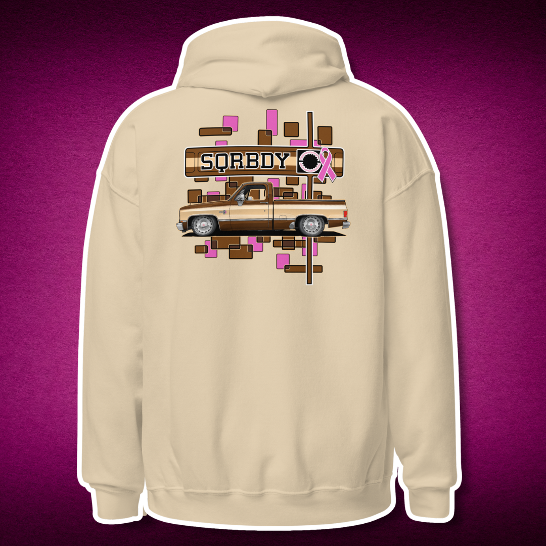 pink mosaic back tan hoodie.png