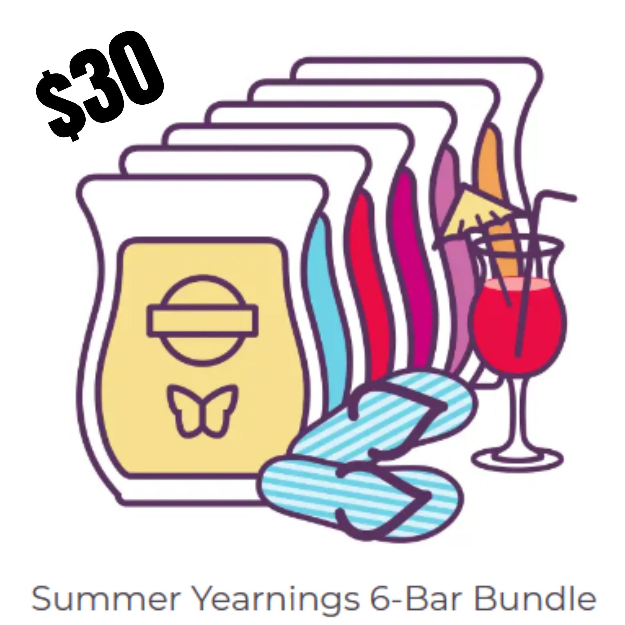 Summer Yearnings 6 Scentsy Bar bundle