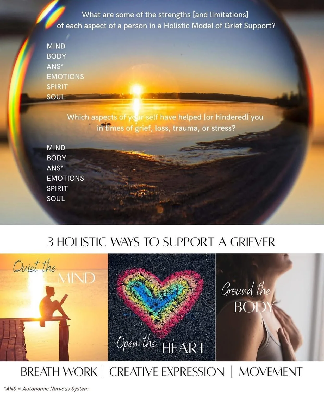 Looking to become more grief informed with a humanistic and holistic approach to supporting others? You&rsquo;re in the perfect spot! Here&rsquo;s my handout from DAY 1 of my Free Workshop &ldquo;3 Ways to Support Others in Grief with a Holistic Appr