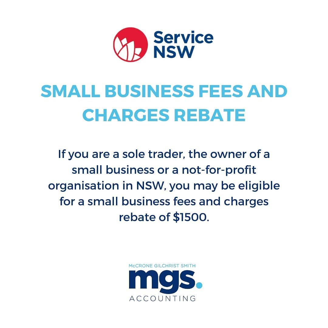 For more information, eligibility and how to apply, visit&nbsp;https://www.service.nsw.gov.au/small-business-fees-and-charges-rebate#eligibility