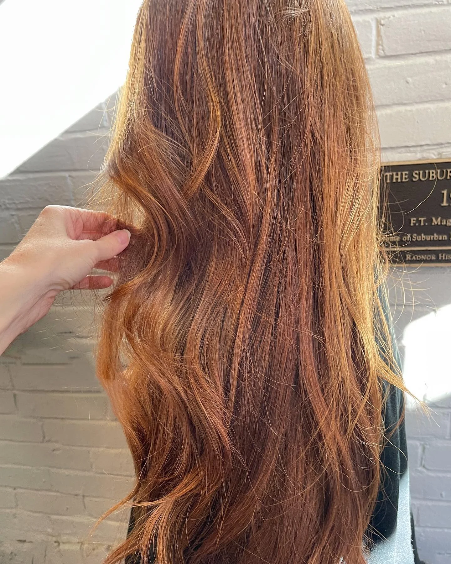 Bringing back dimension 🔥 I had so much fun enhancing her natural red, adding some balayage and glossing for shine #kimberlycannoncolor