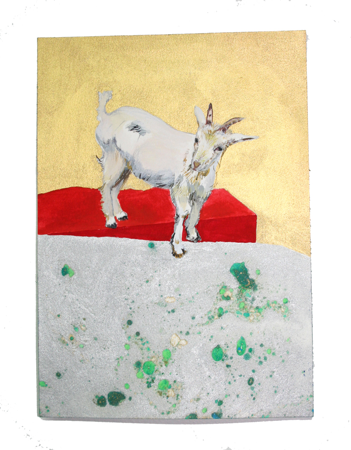  Noah the Goat  Gouache, Oil and Litho on paper, 5.5 in W x 8 in H  