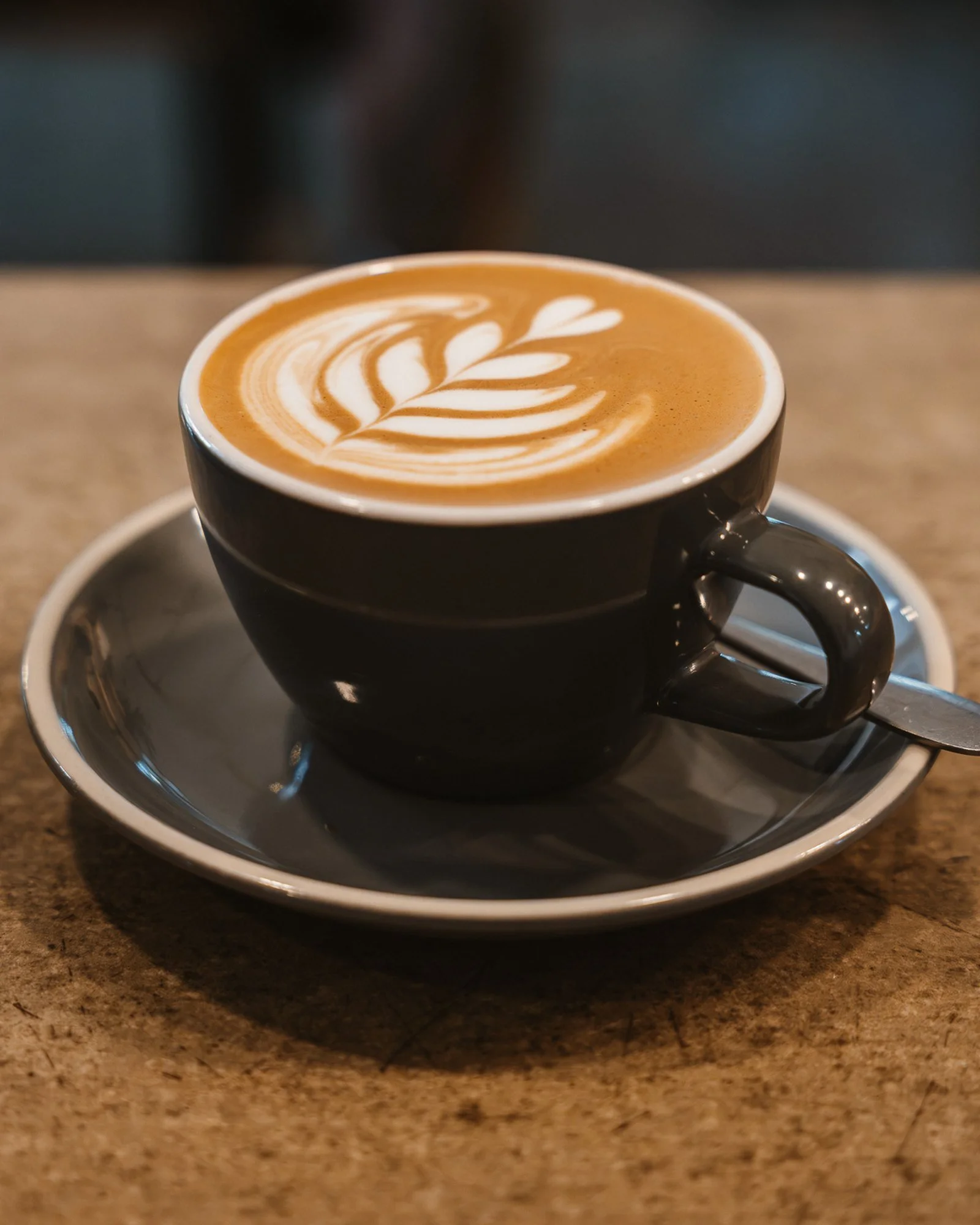 A Magic coffee with latte art, made with Five Senses beans at Marché Café Hawthorn