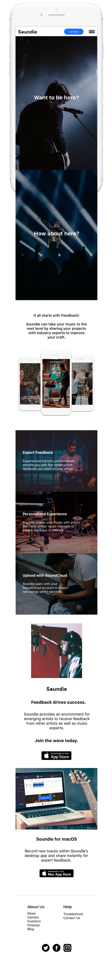 Product Site on Mobile