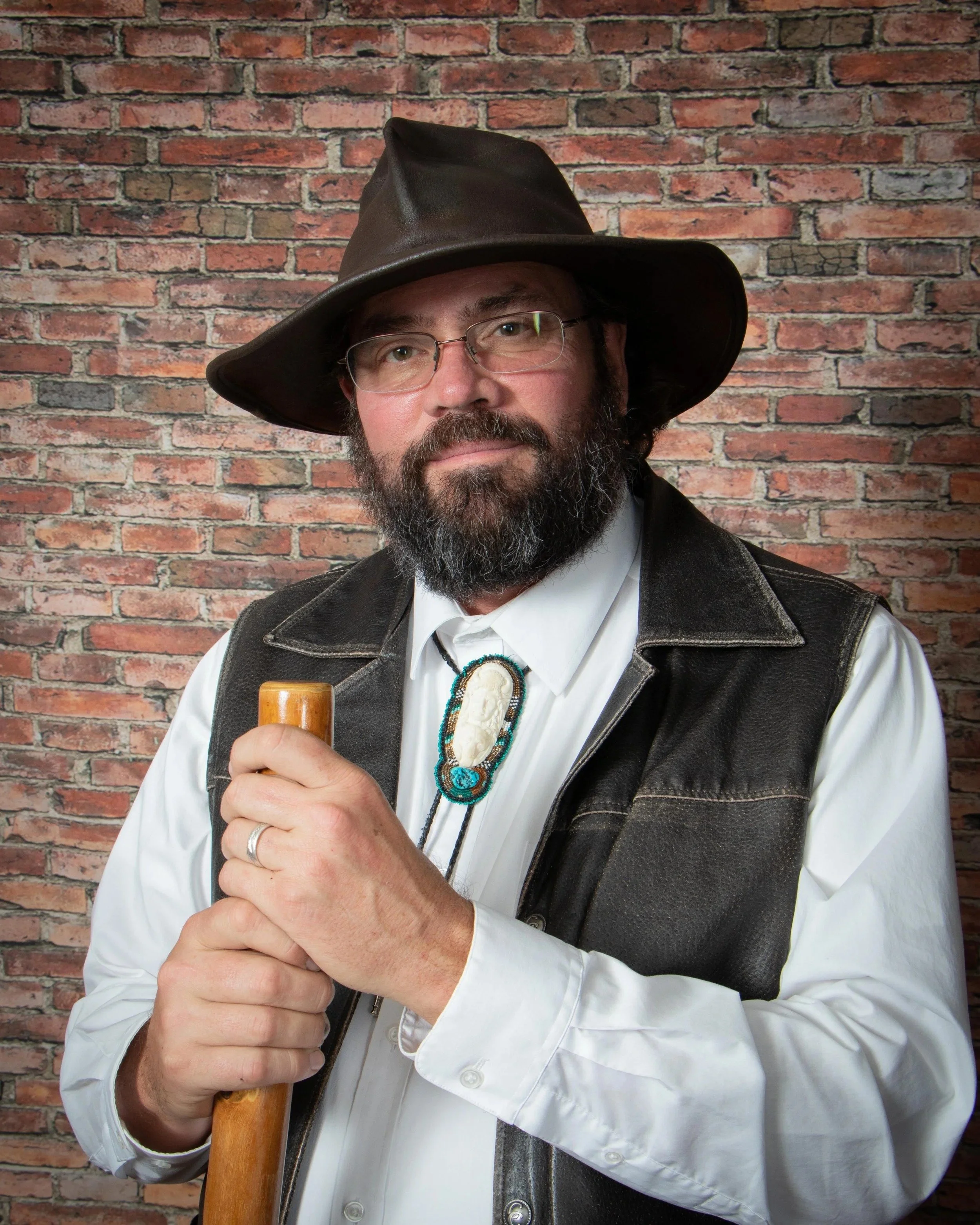 Bearded man smiling at camera