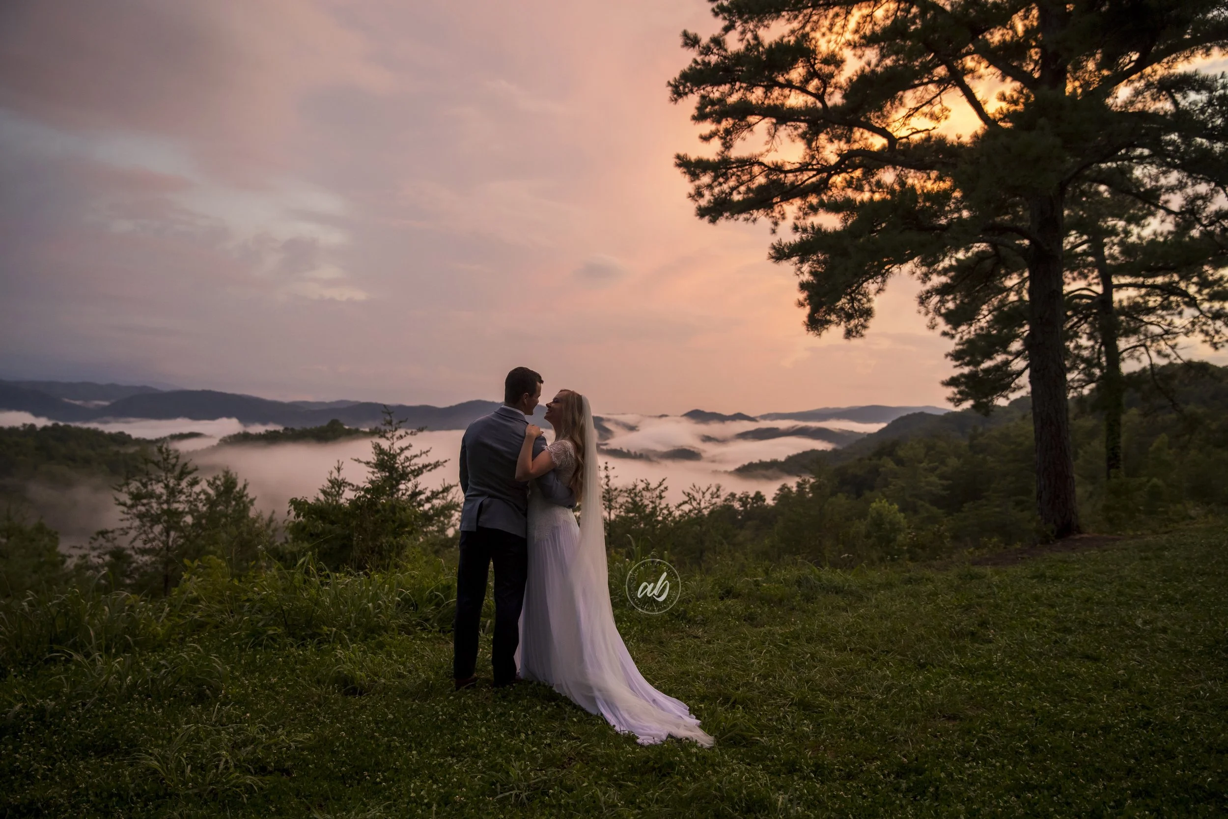Foothills parkway wedding couple