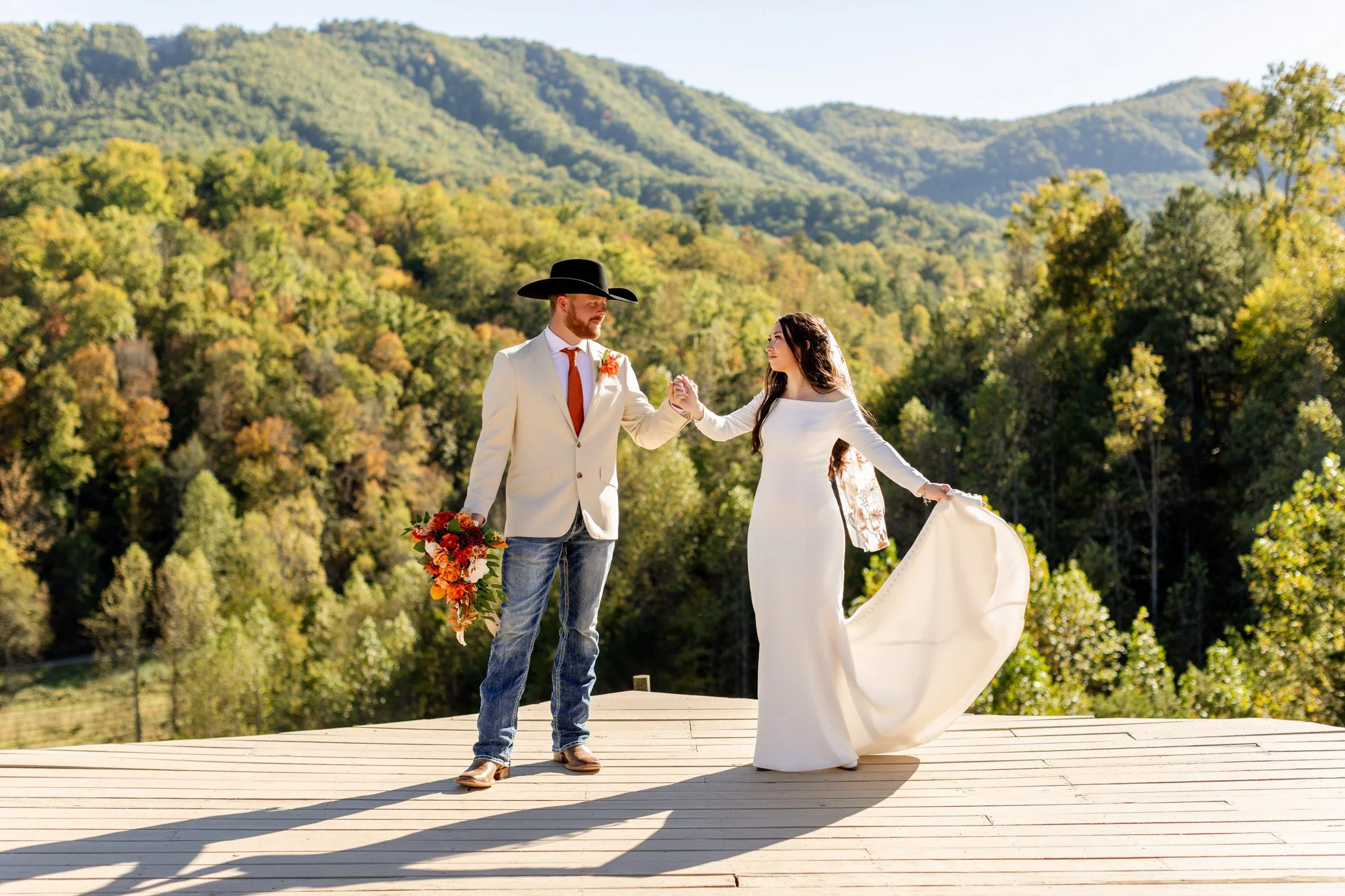 Couple Dancing during wedding in Gatlinburg