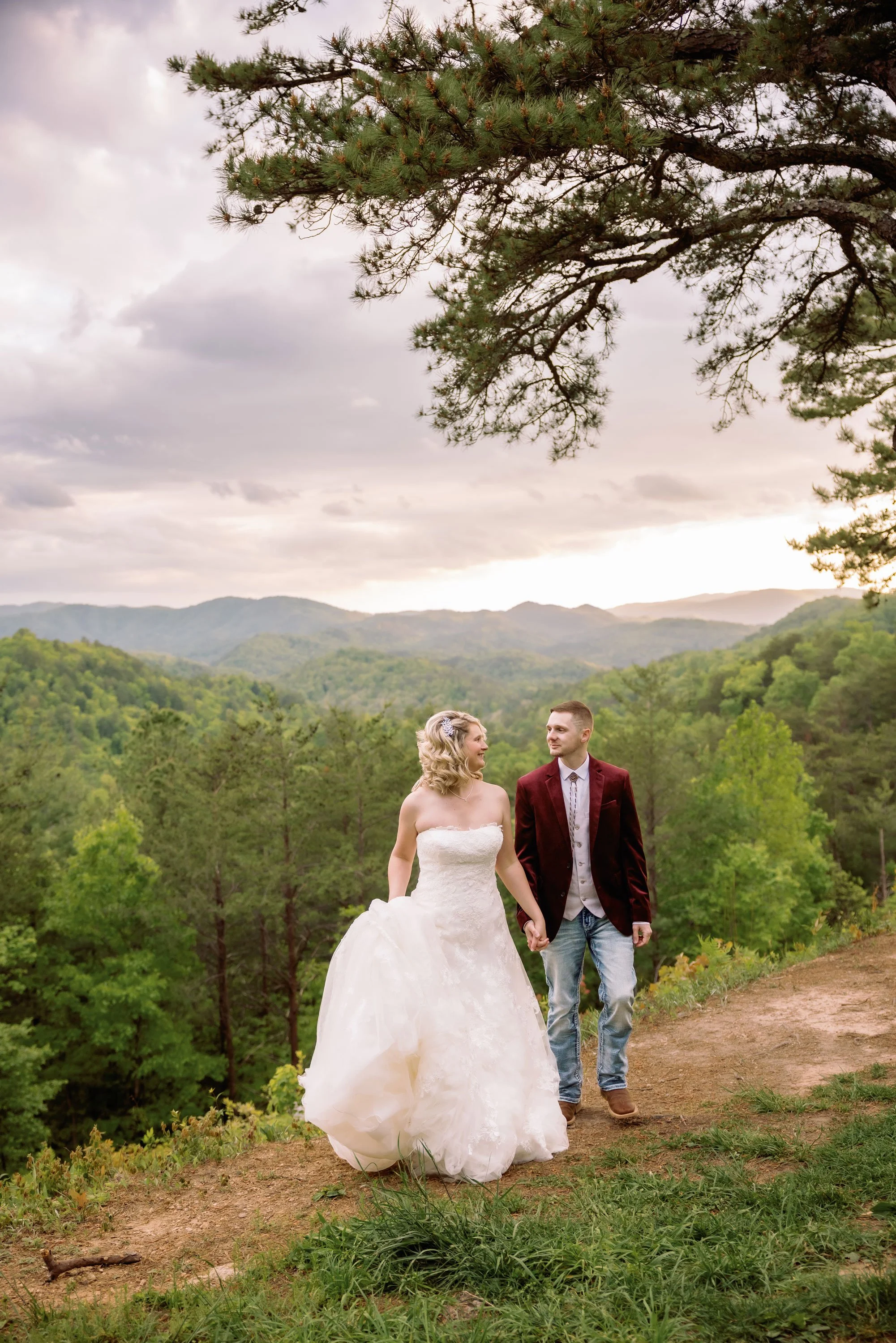 foothills-parkway-elopement-walking-bride-and-groom.jpg