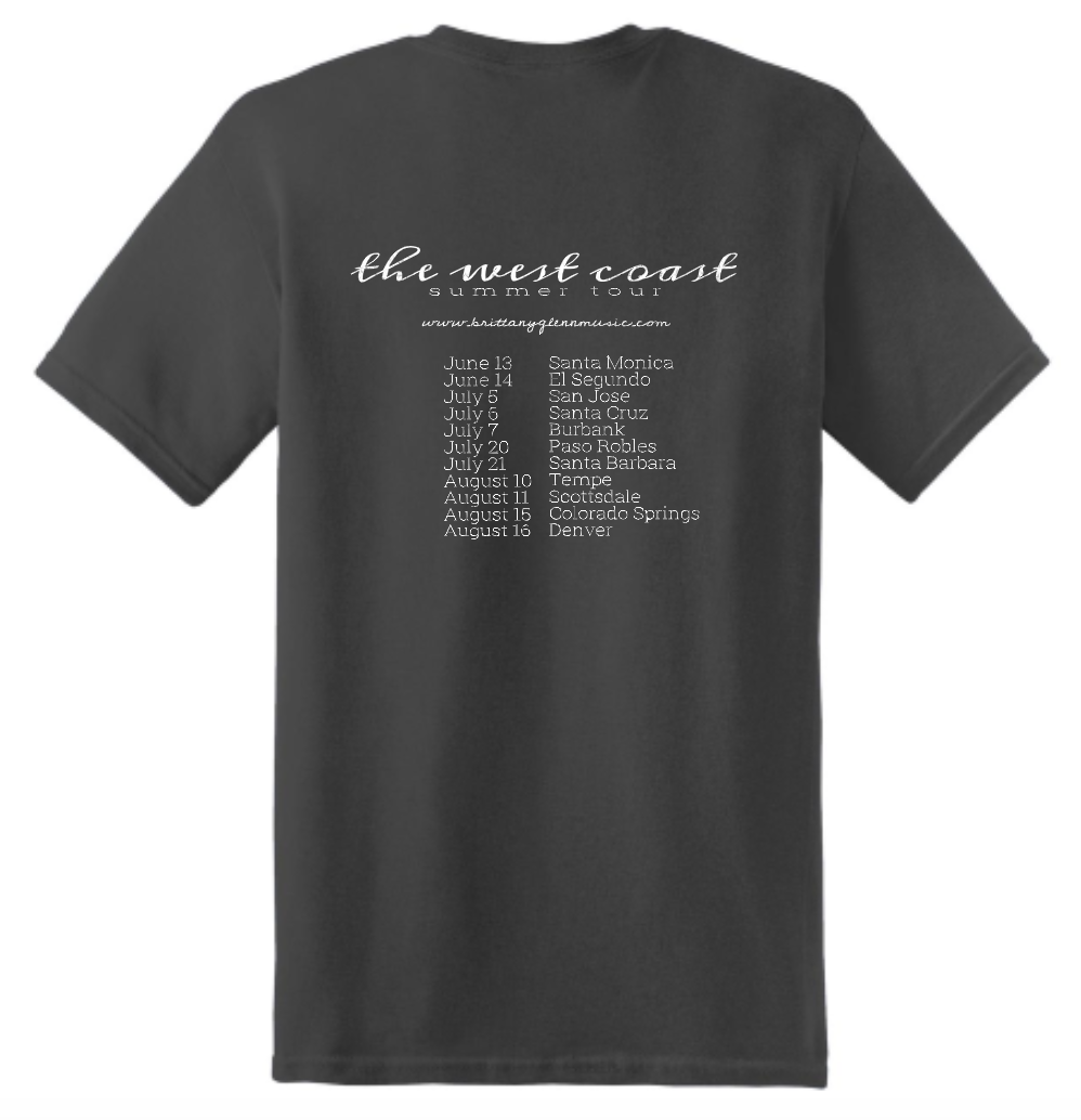 The West Coast Summer Tour T-Shirt (charcoal/white)