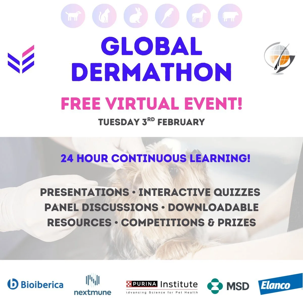 Veterinary Dermatology Day is just ONE WEEK away! 🐶🐱

Next week, on 3&ndash;4 February 2026, we&rsquo;ll be celebrating Veterinary Dermatology Day with The Global Dermathon - a worldwide online education event in association with WAVD &amp; Elearni