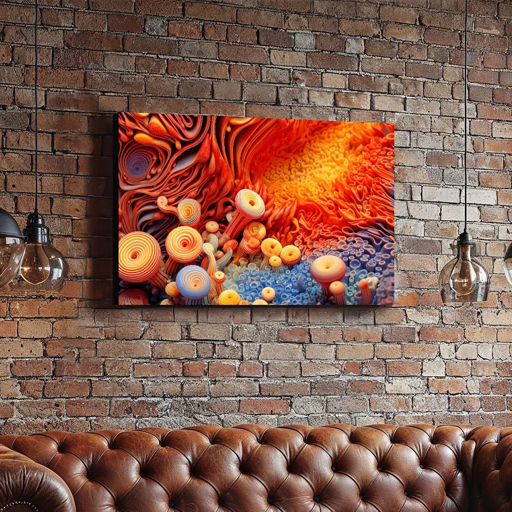 Canvas Print of Abstract Visceral Art - Vibrant High-Res Home Decor