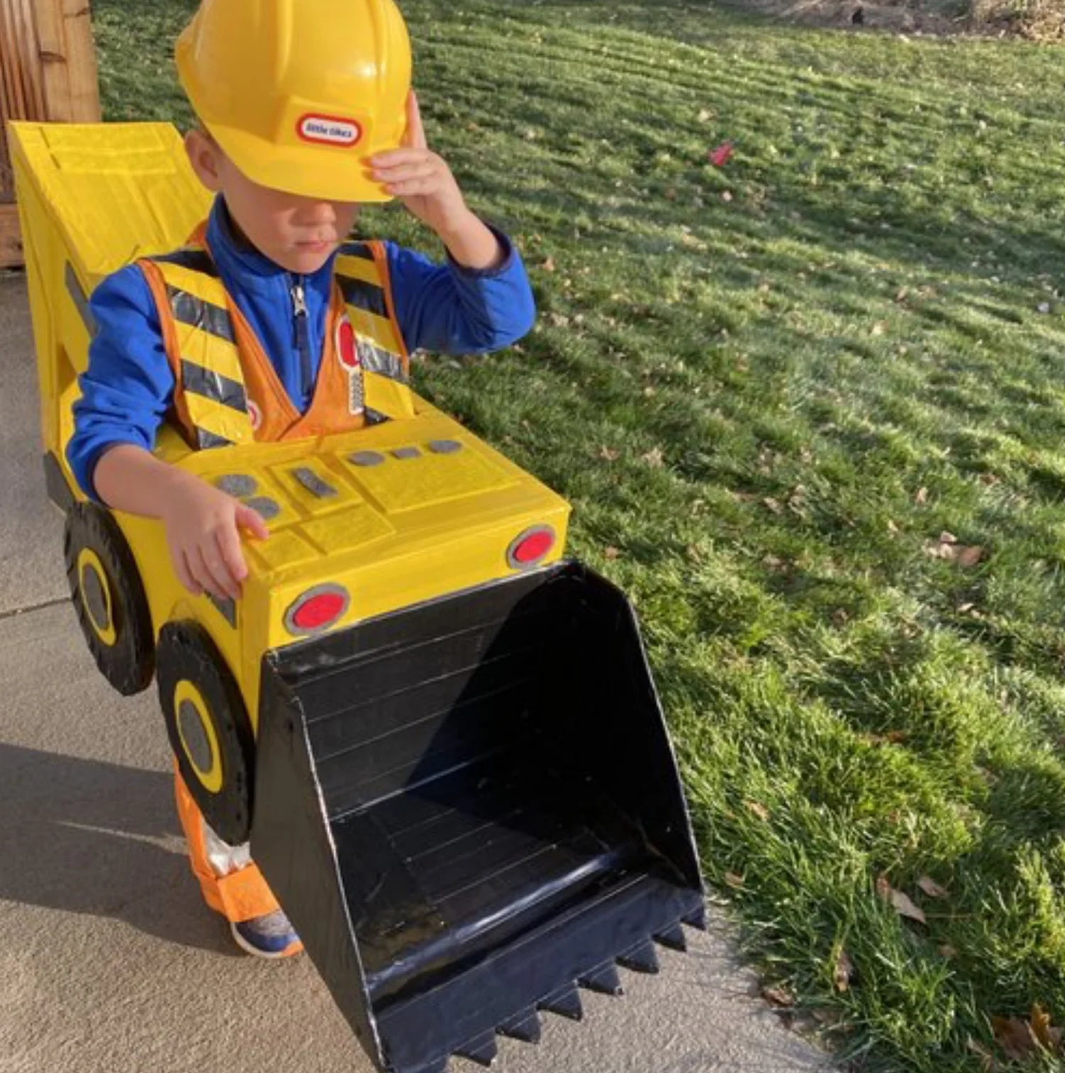 DIY Backhoe / Digger Cardboard & Duct Tape Costume — em victory studio