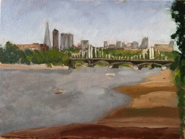 Albert Bridge, oil on canvas, 30 x 40cm