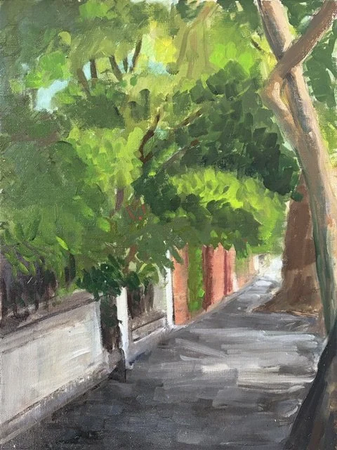 Cheyne Walk, Chelsea, London, oil on canvas, 40 x 50cm