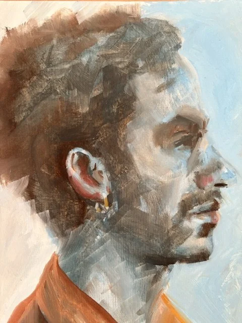 Study from life, oil on canvas paper, 29 x 42cm
