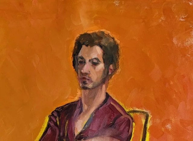 Study from life, own on linen canvas, 42 x 30cm