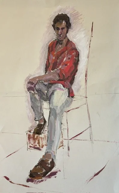 Study from life, oil on paper, 60 x 100cm