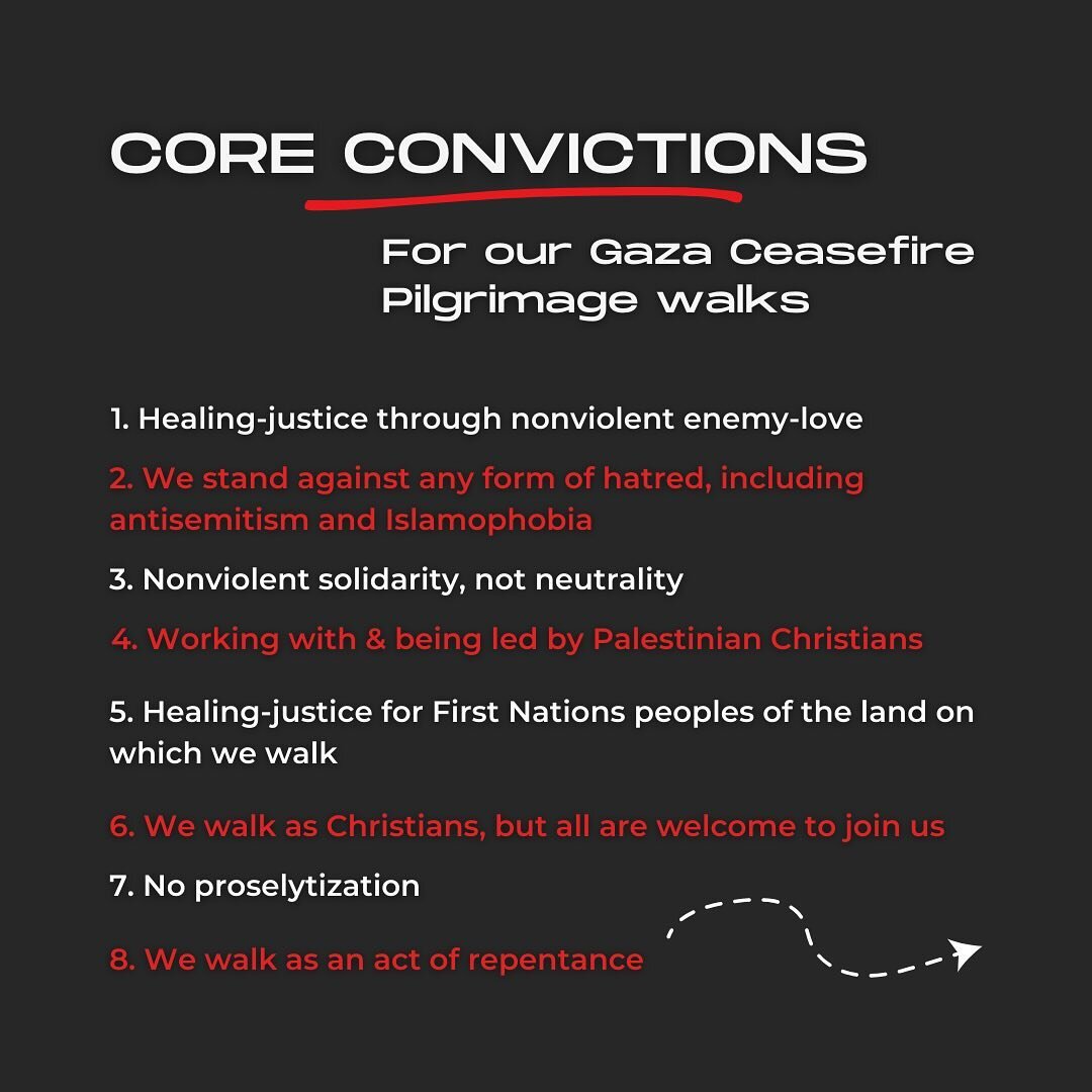 As we walk on Thursday 28 March, we pray for peace, we cling to the hope that a better world is possible. We commit ourselves to these 8 convictions. #gcpilgrimages #ceasefirenow🇵🇸 #peacewalk #pilgrimageforpeace 🍉 #peckhamforpeace #peckhamforpales