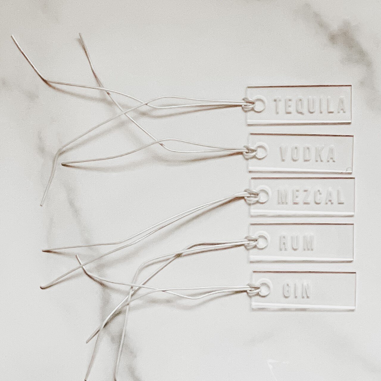 Clear Acrylic Liquor Decanter Tags 