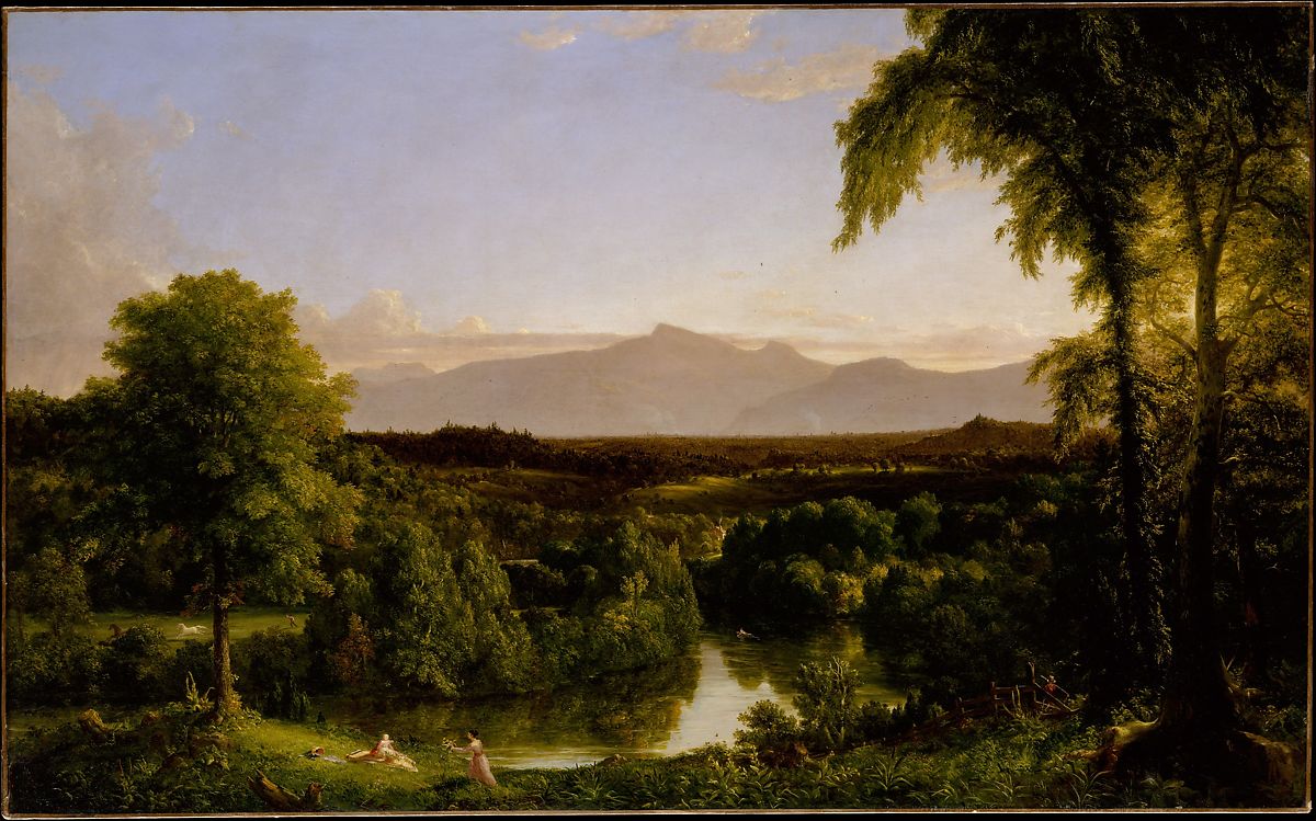   Thomas Cole, “View from Mount Holyoke, Northampton, Massachusetts, after a Thunderstorm—The Oxbow,” 1836, The Metropolitan Museum of Art, Gift of Mrs. Russell Sage, 1908.  